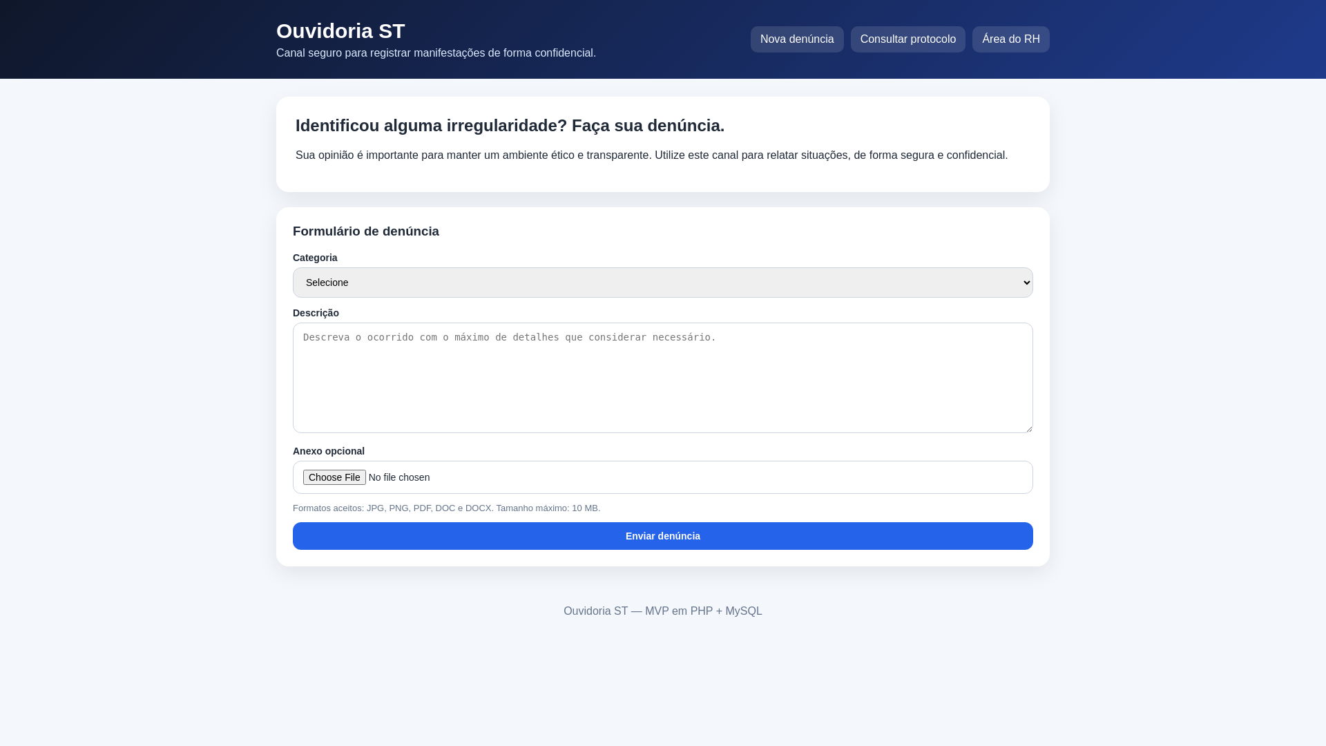 website screenshot of https://ouvidoriast.com