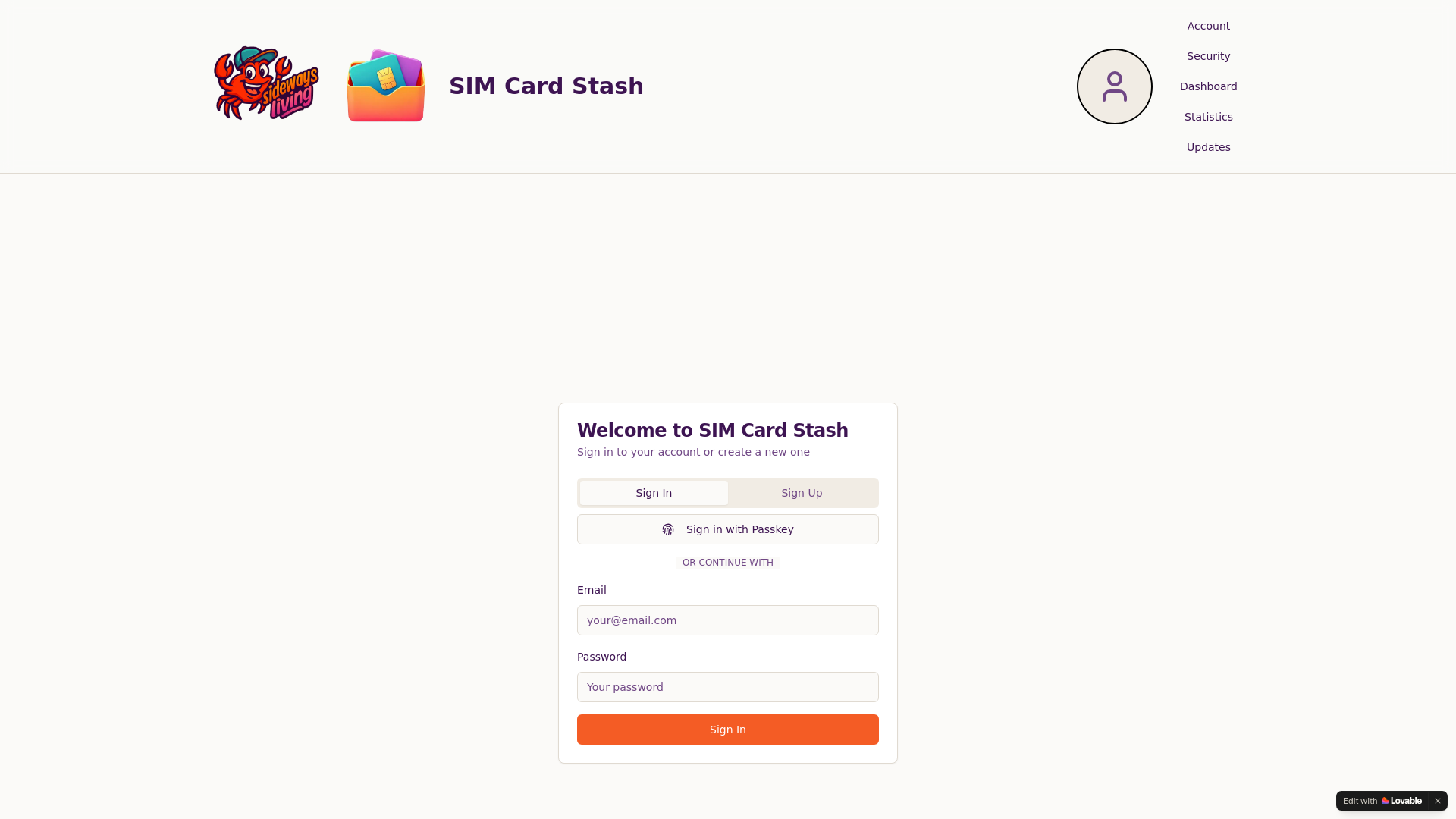website screenshot of https://simcardsta.sh/