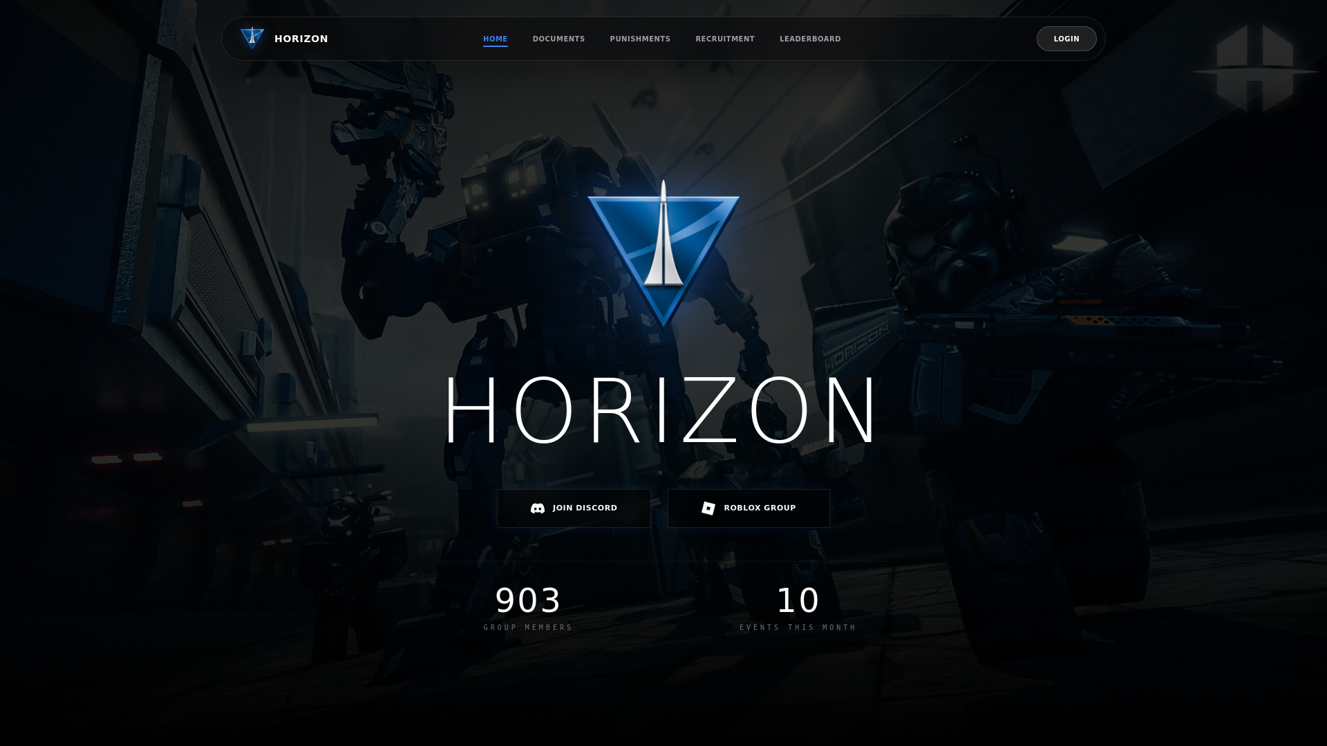 website screenshot of https://horizonmilitary.com/