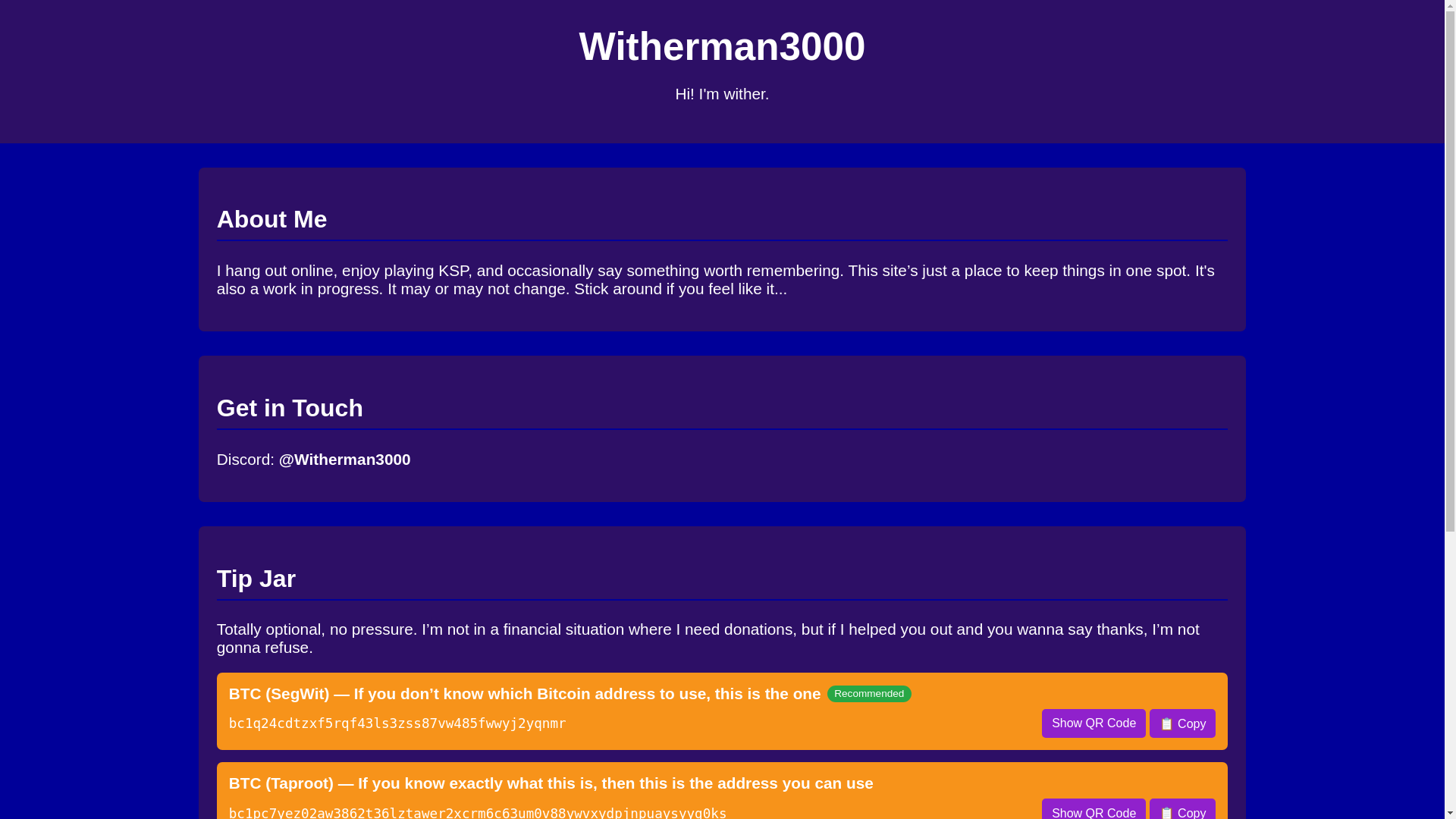 website screenshot of https://witherman3000.pages.dev/