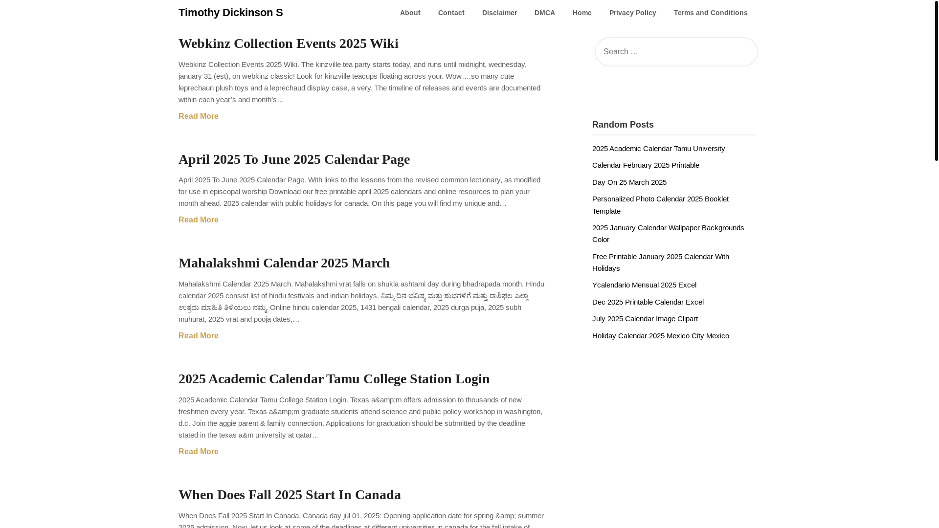 website screenshot of https://timothydickinsons.pages.dev/