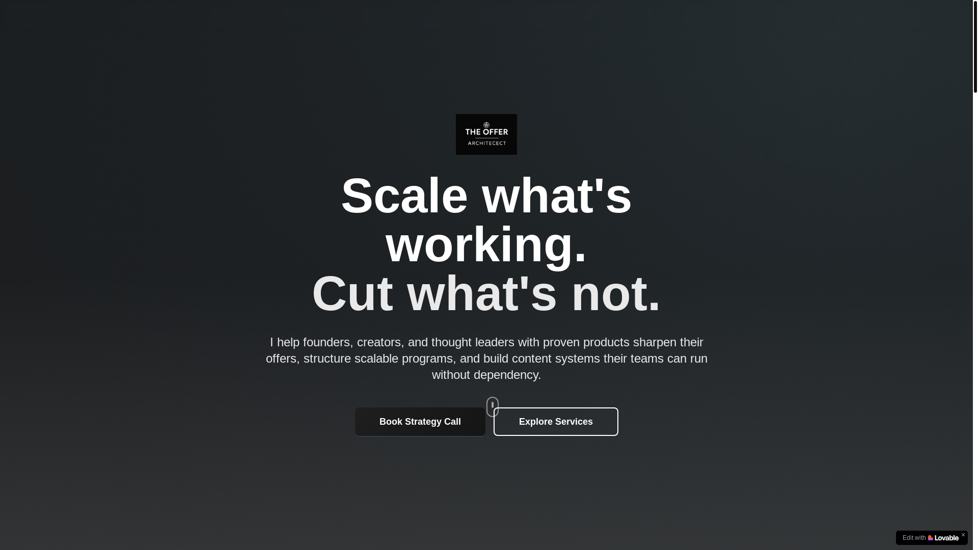website screenshot of https://theofferarchitect.co/