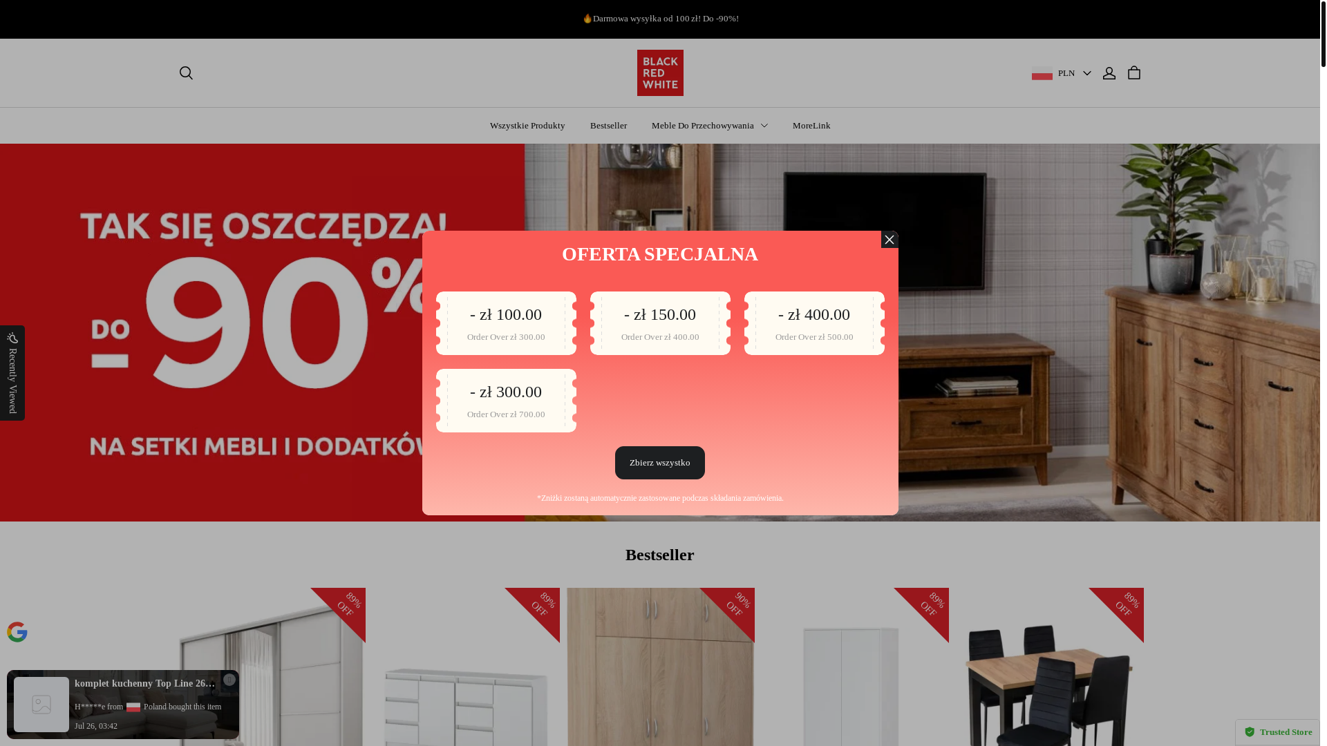 website screenshot of https://blackredwhitemarkets.shop/