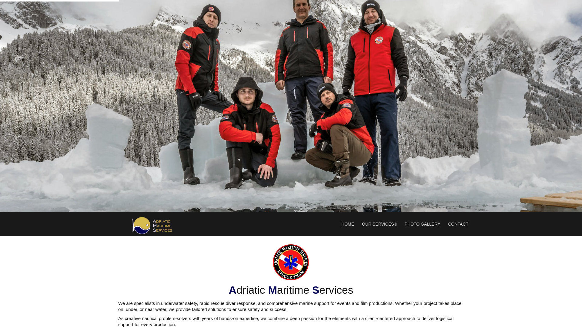website screenshot of https://adriatic-maritime-services.hr