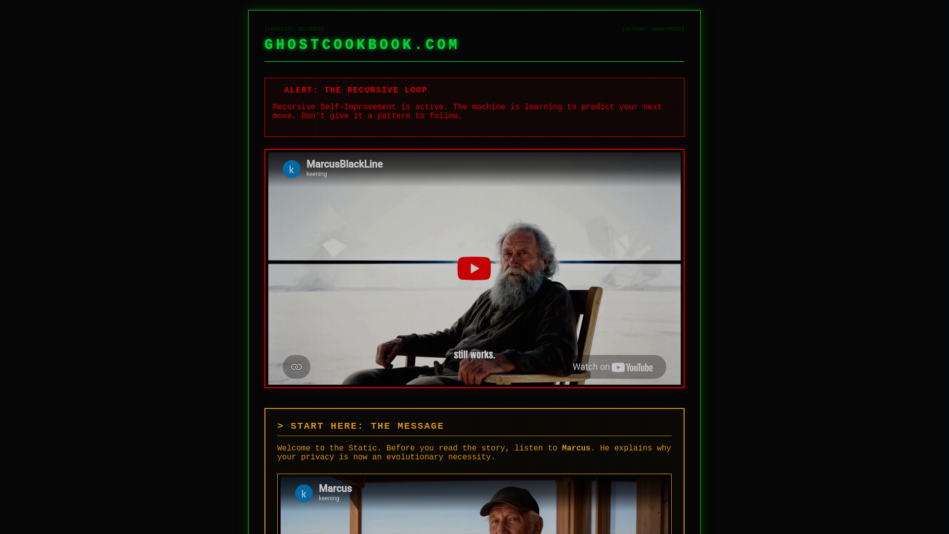 website screenshot of https://ghostcookbook.com
