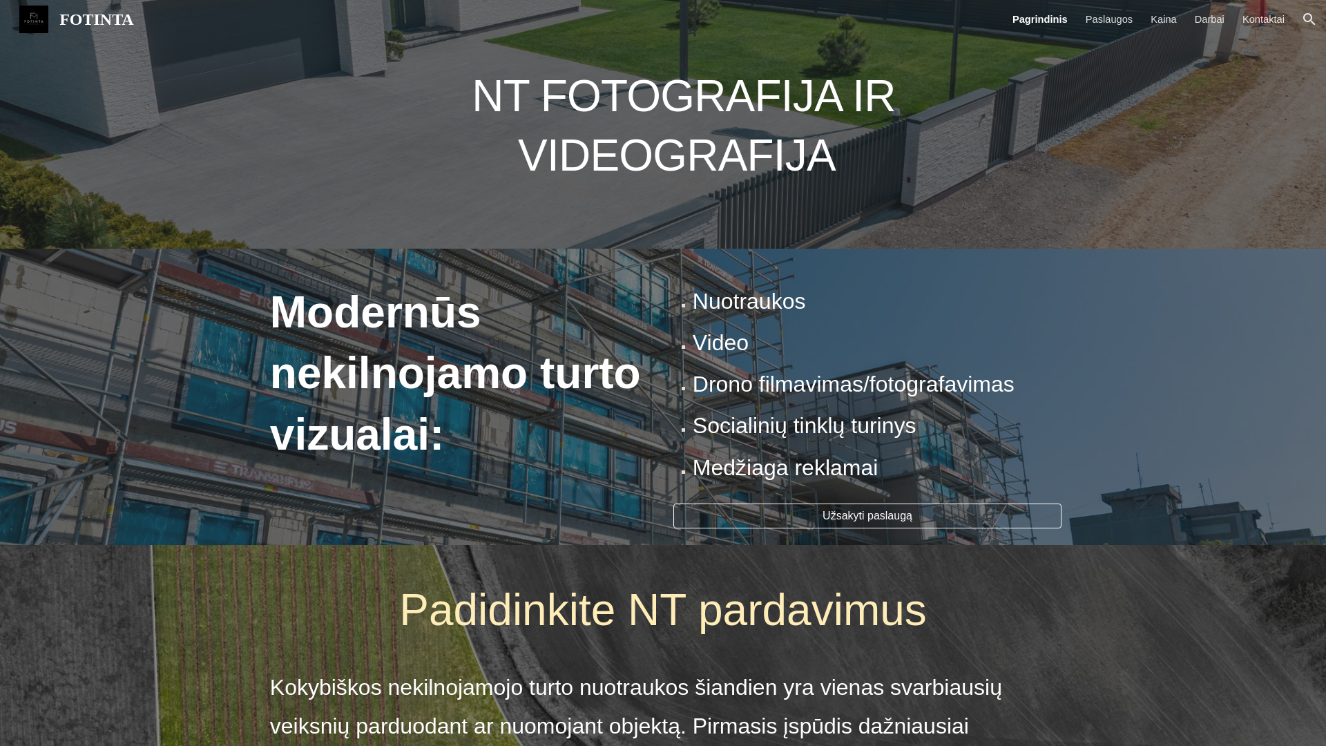 website screenshot of https://fotinta.lt/