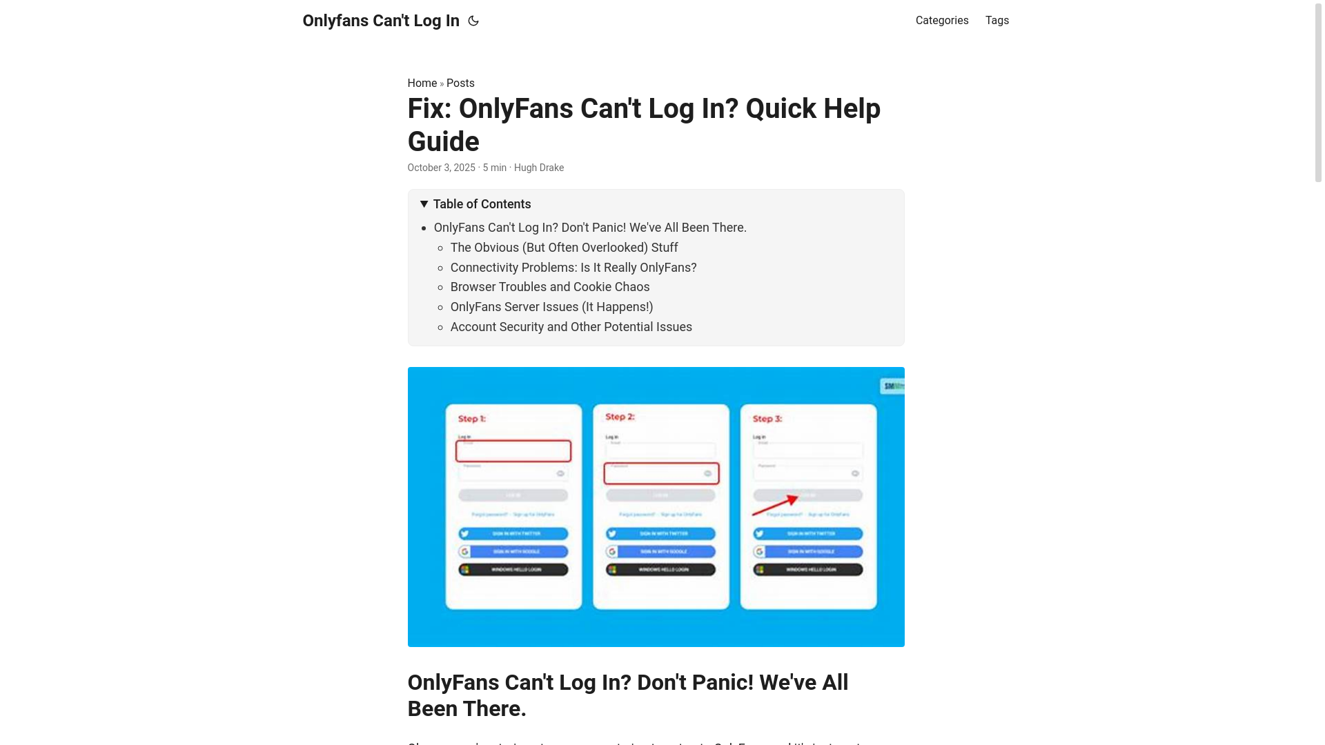 website screenshot of https://onlyfans-cant-log-in.pages.dev/