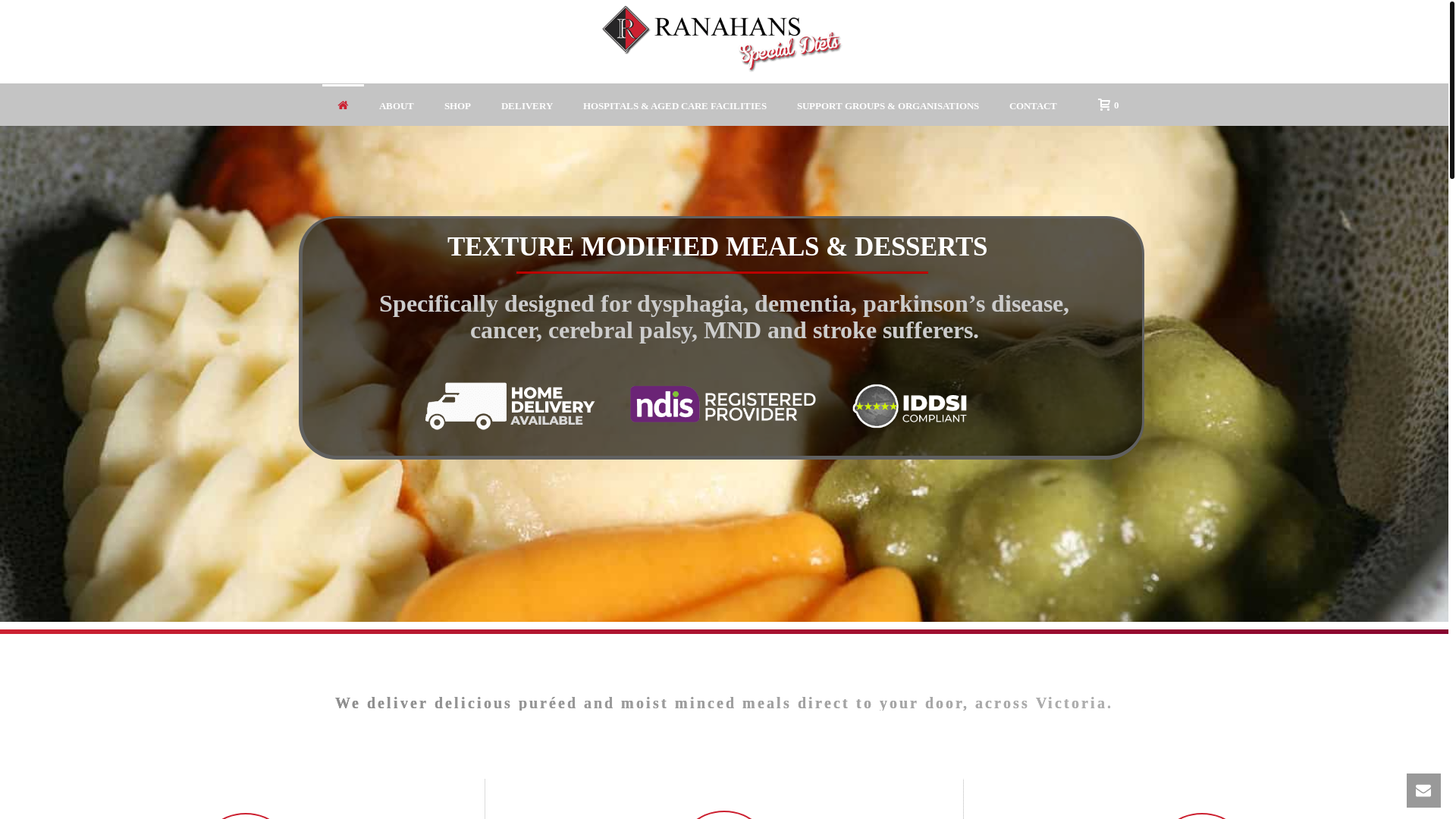 website screenshot of https://ranahansspecialdiets.online/