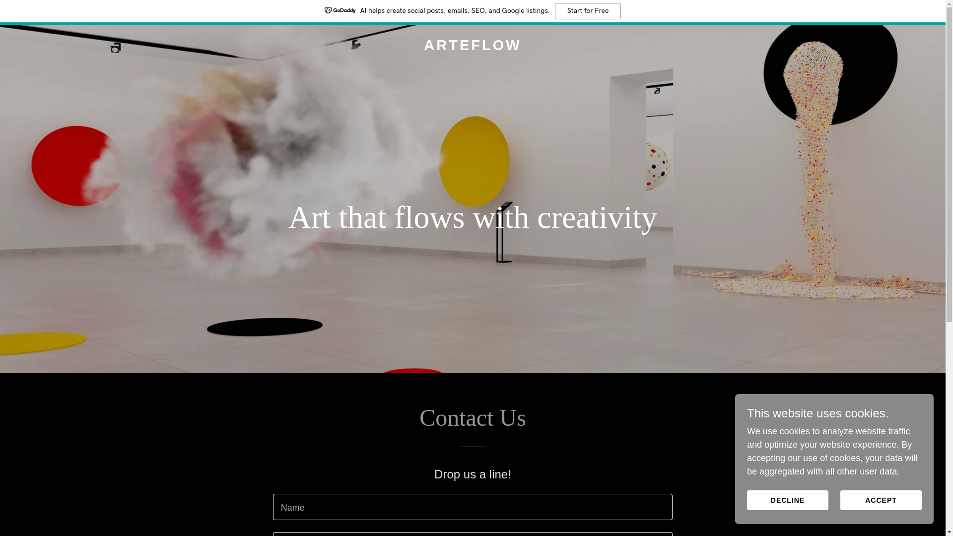 website screenshot of https://arteflow.net/