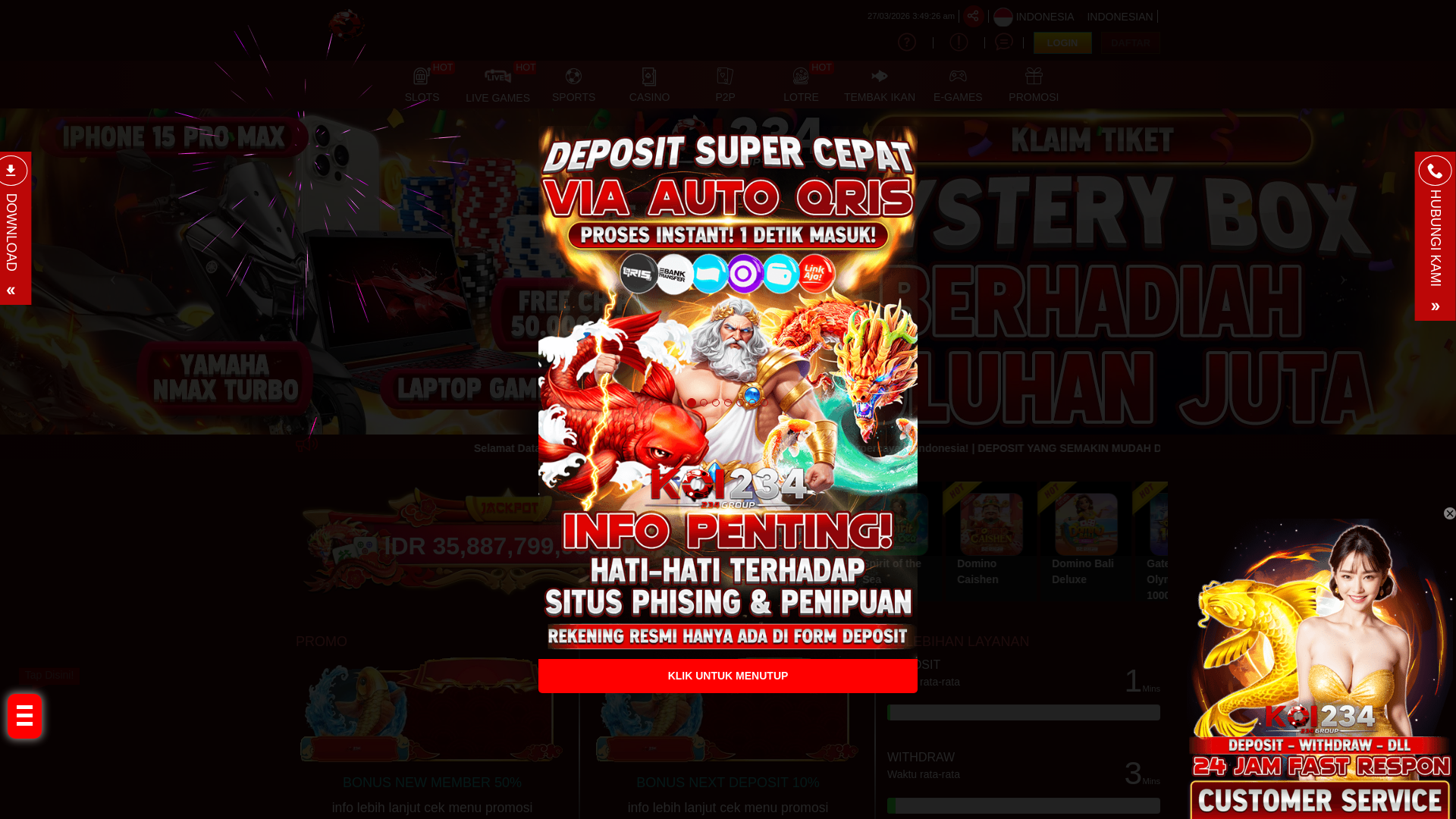 website screenshot of https://koi234tab.blog/