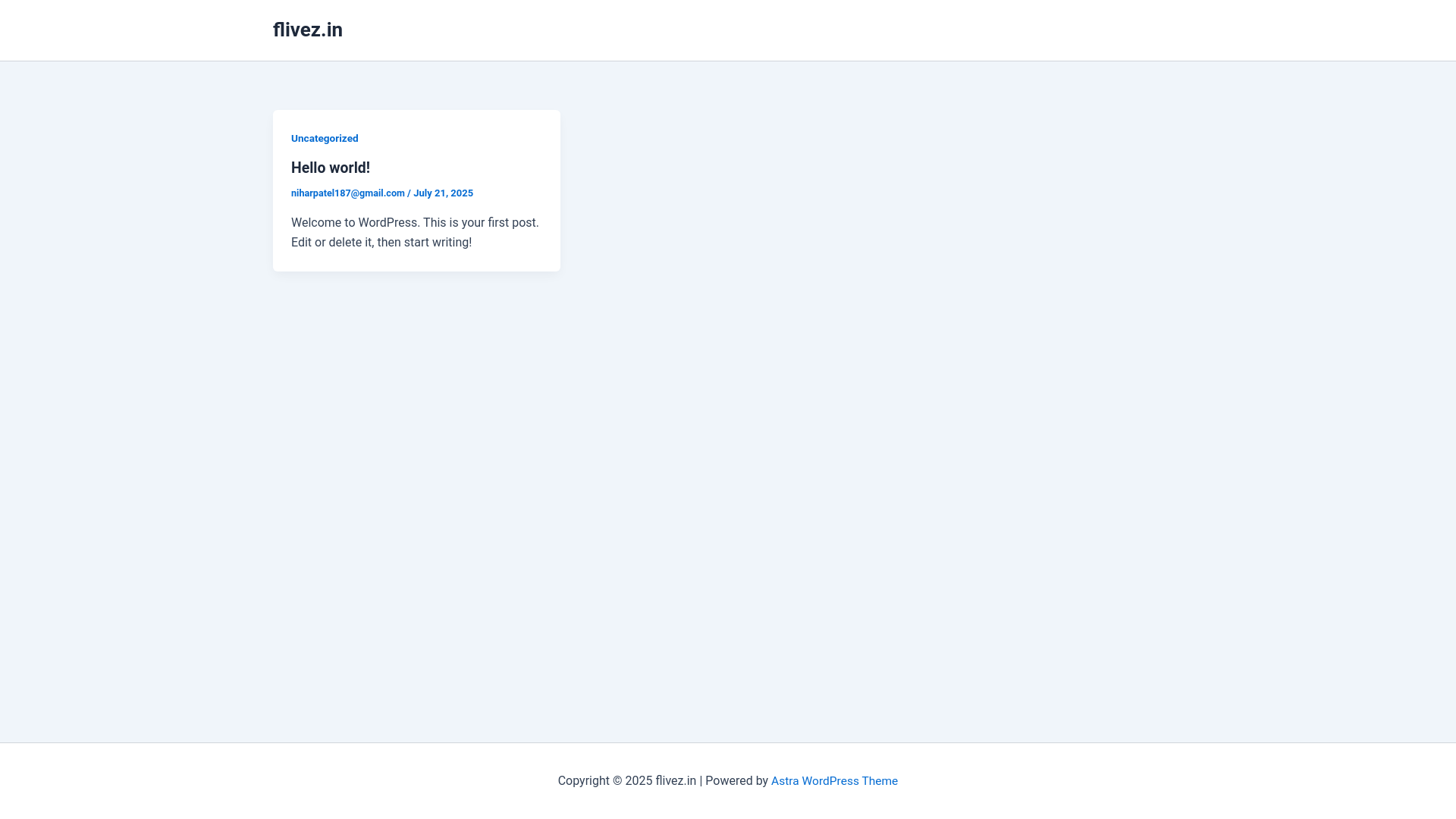 website screenshot of https://flivez.in/