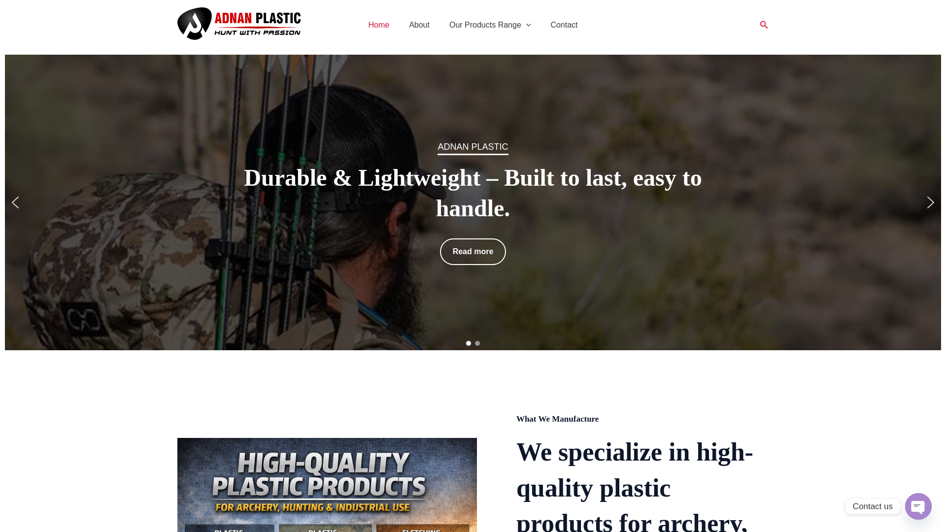 website screenshot of https://adnanplastic.com/