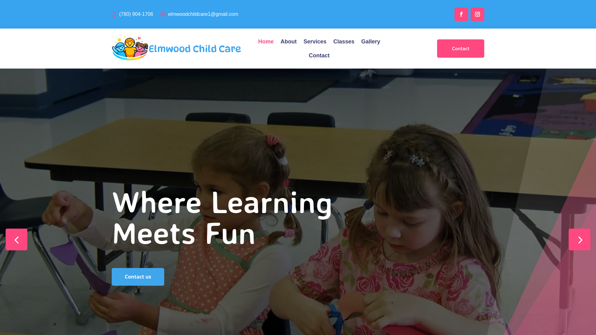 website screenshot of https://elmwoodchildcare.com/