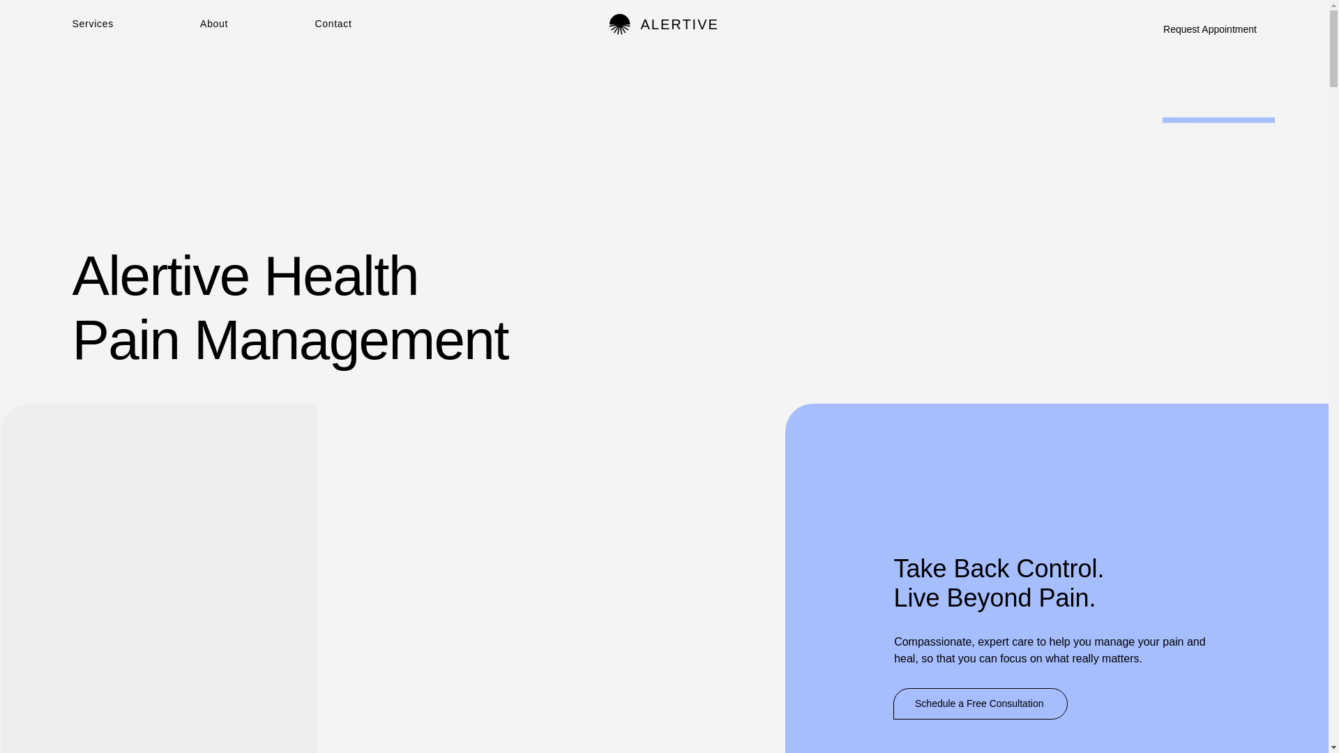 website screenshot of https://alertivepain.com/