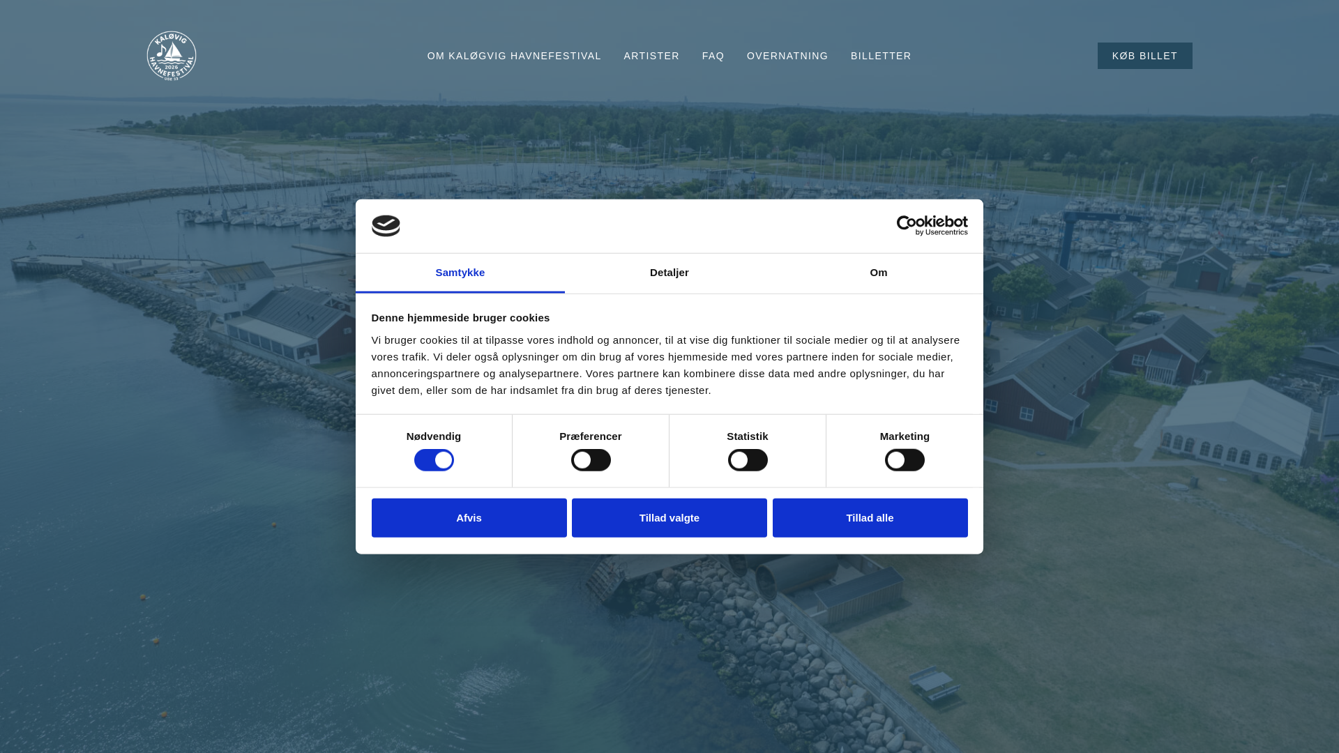 website screenshot of https://kalovighavnefestival.dk