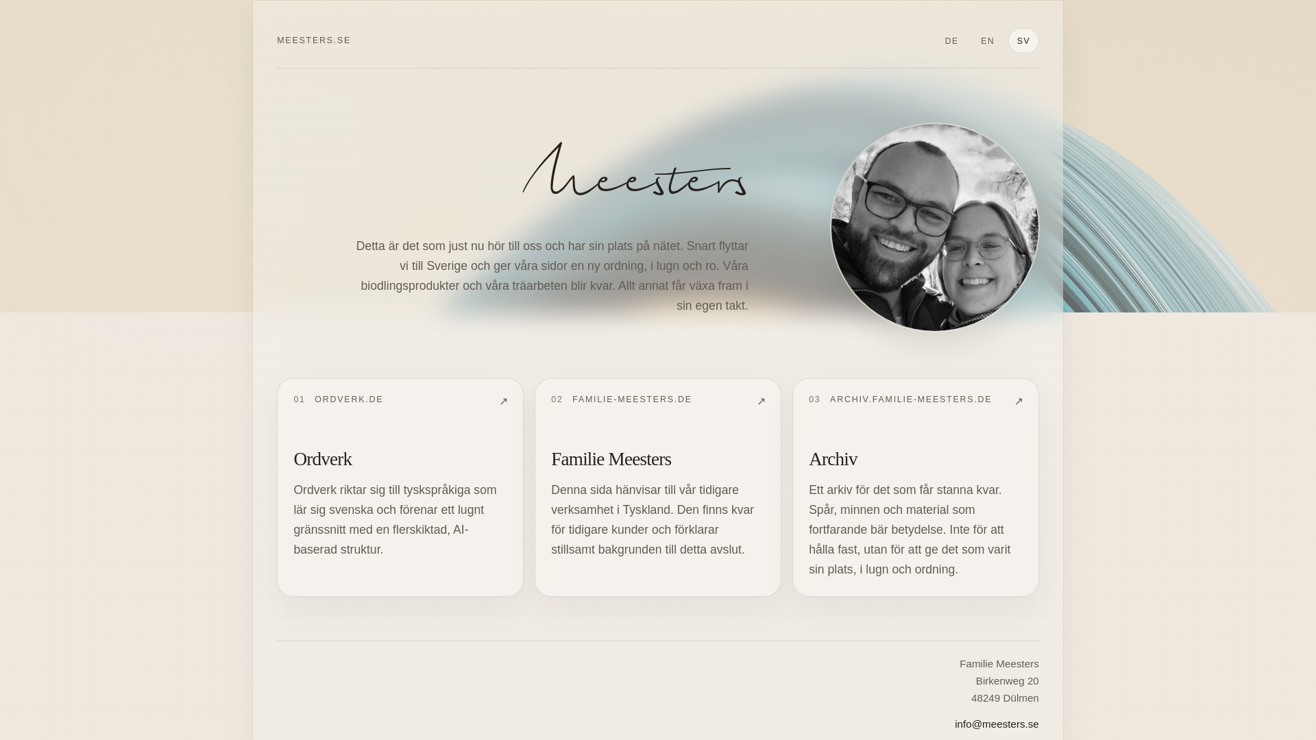website screenshot of https://meesters.se