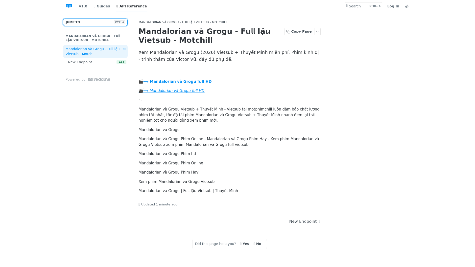 website screenshot of https://mandalorianandgroguhd.readme.io/reference/mandalorianandgroguhd