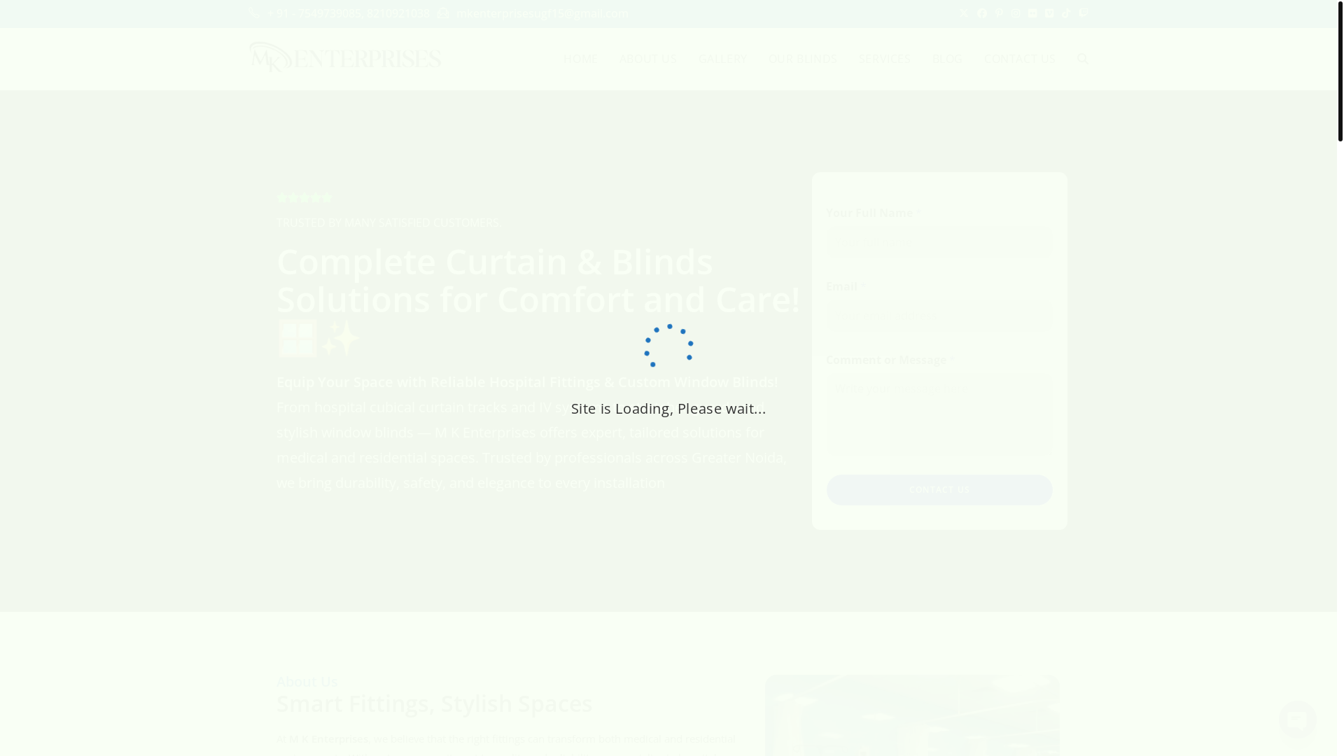 website screenshot of https://mkhospitalcubicalcurtain.in/