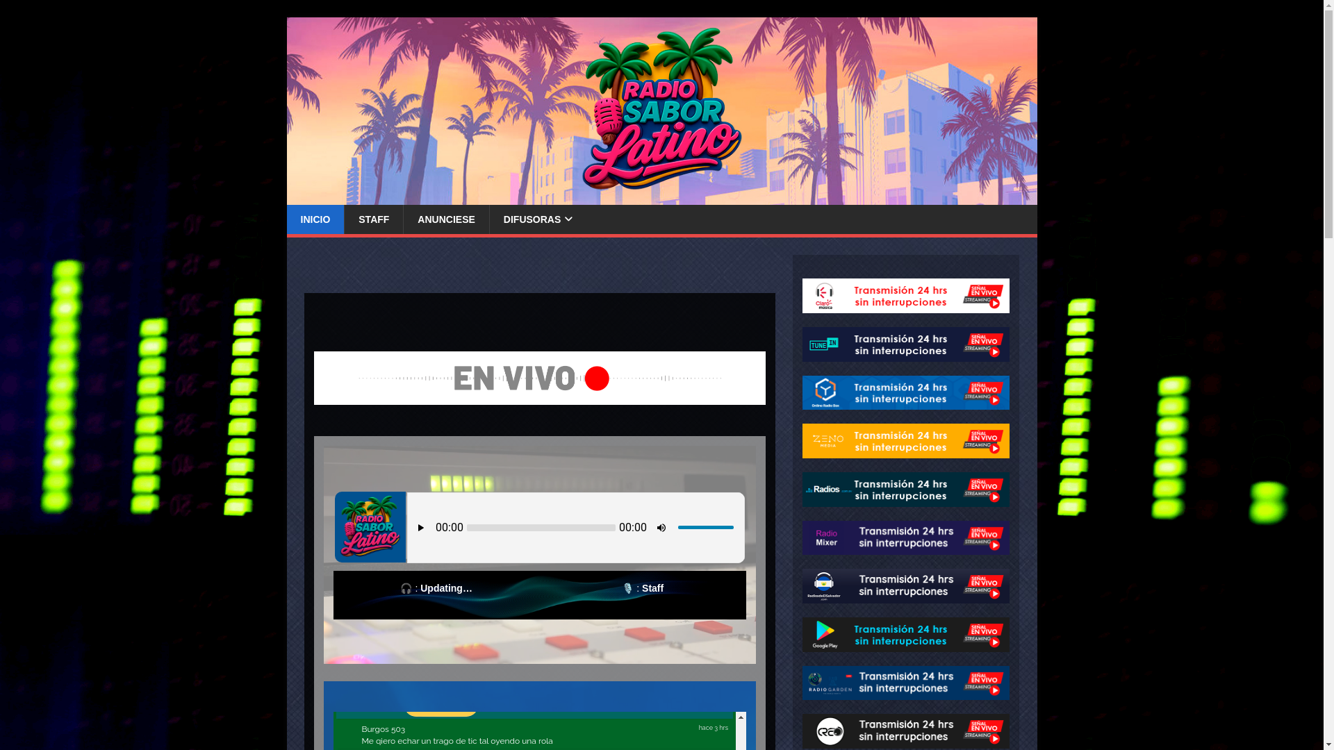 website screenshot of https://radiosaborlatino.pages.dev/