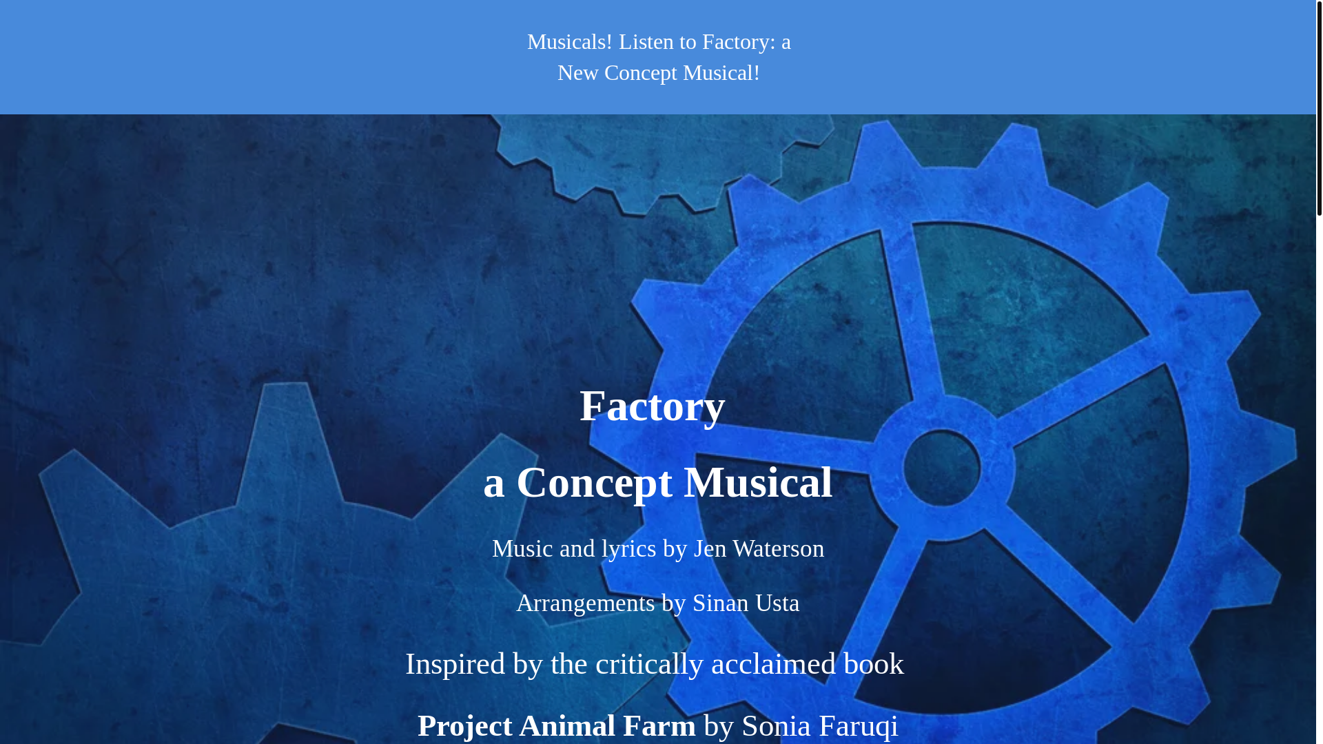 website screenshot of https://factorytheconceptmusical.com/