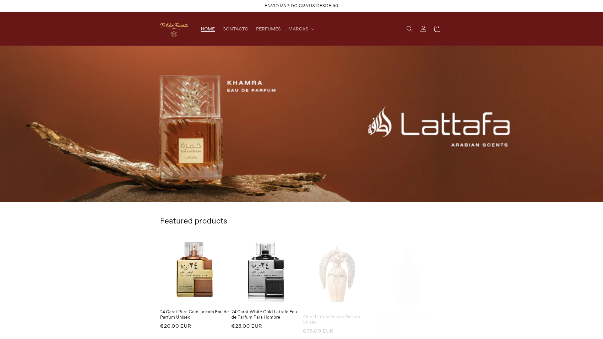 website screenshot of https://tuolorfavorito.com/