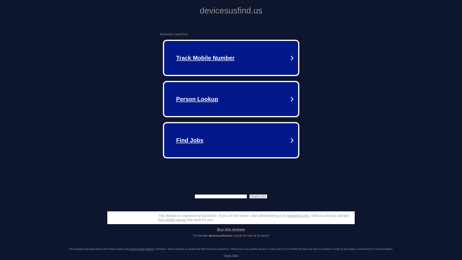 website screenshot of https://devicesusfind.us/