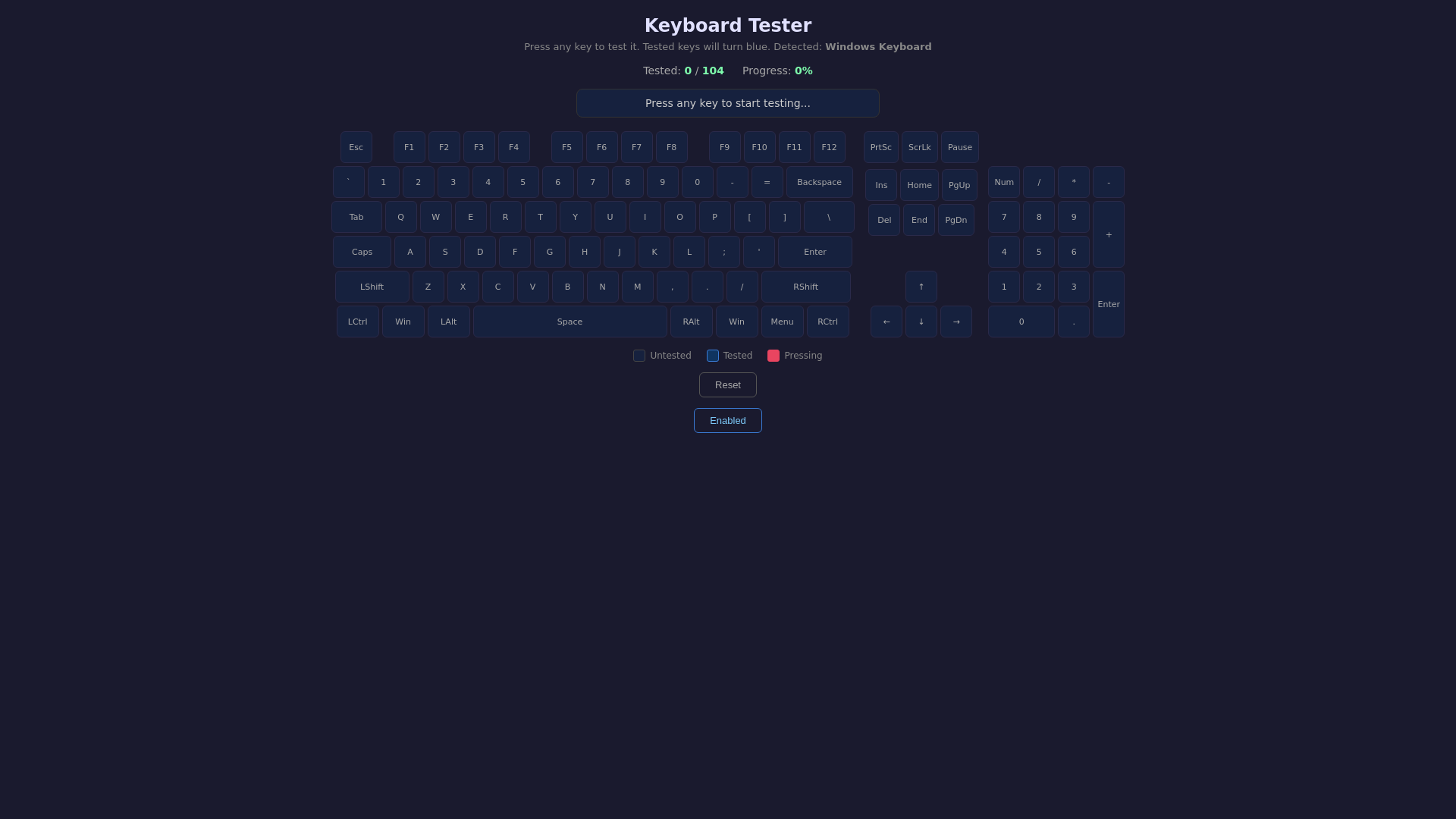 website screenshot of https://testkeyboard-4ex.pages.dev/