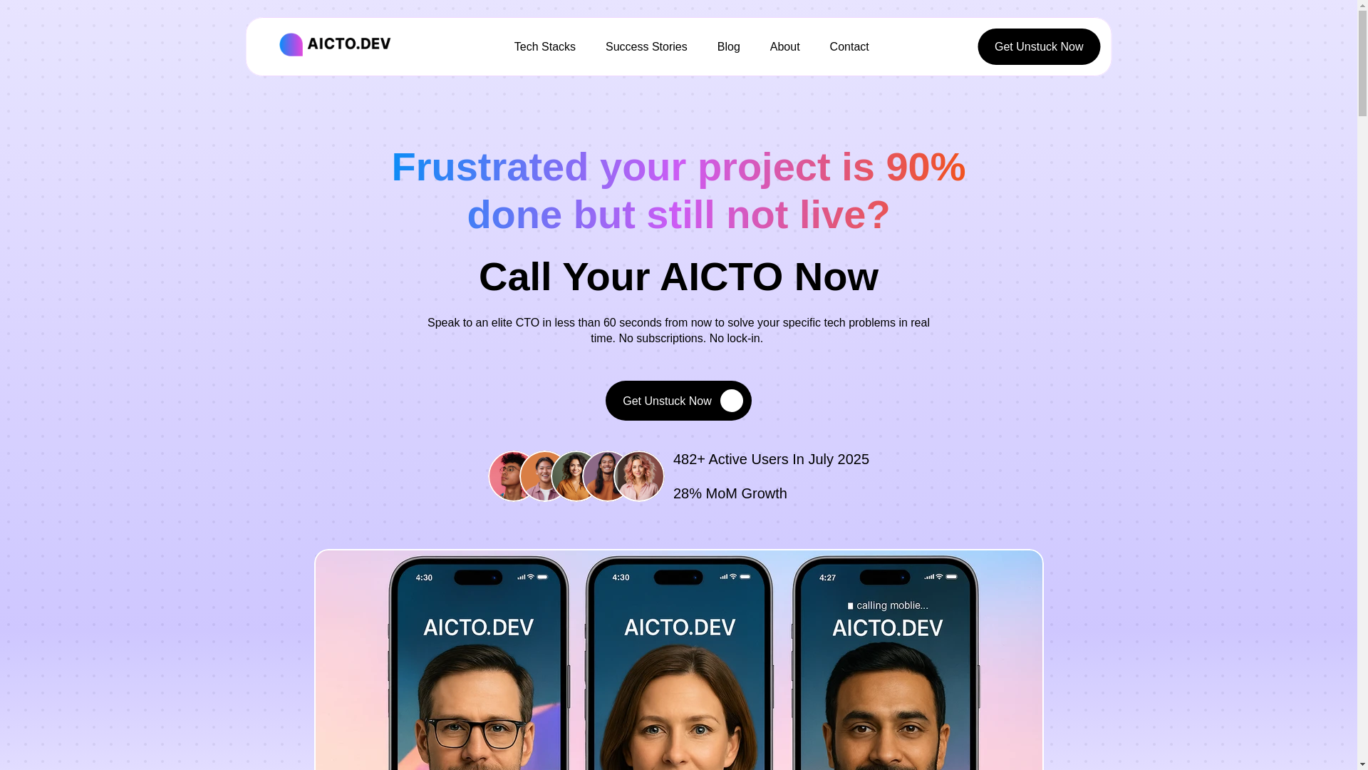 website screenshot of https://aicto.dev/