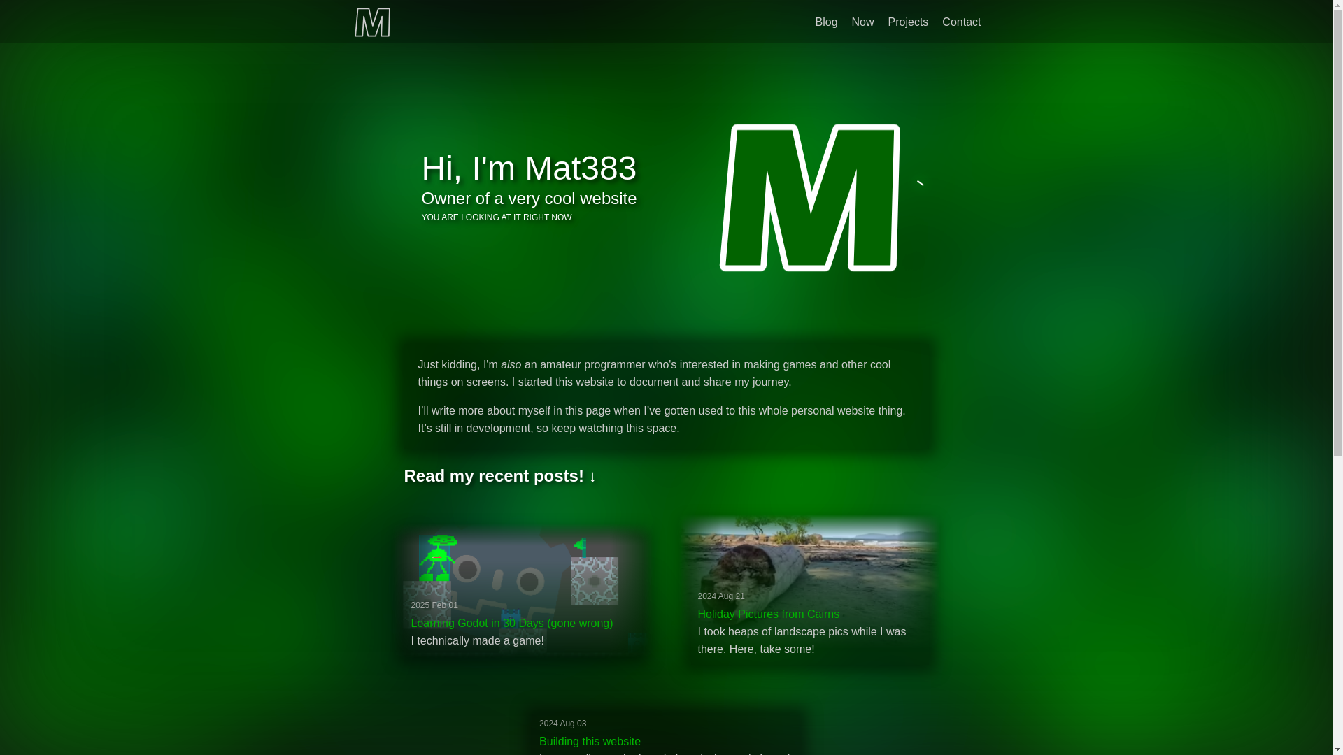 website screenshot of https://mat383.com/