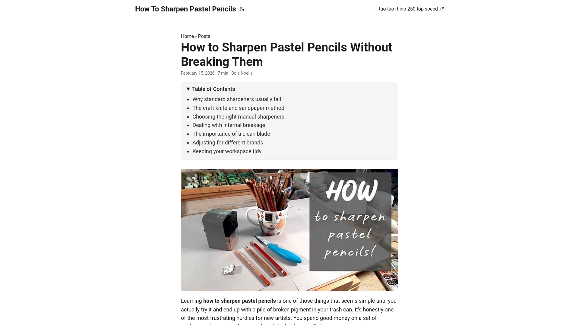 website screenshot of https://how-to-sharpen-pastel-pencils.pages.dev/