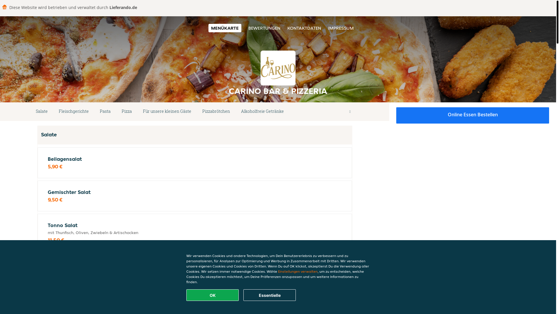website screenshot of https://carinobarpizzeria-gundelfingen.de/