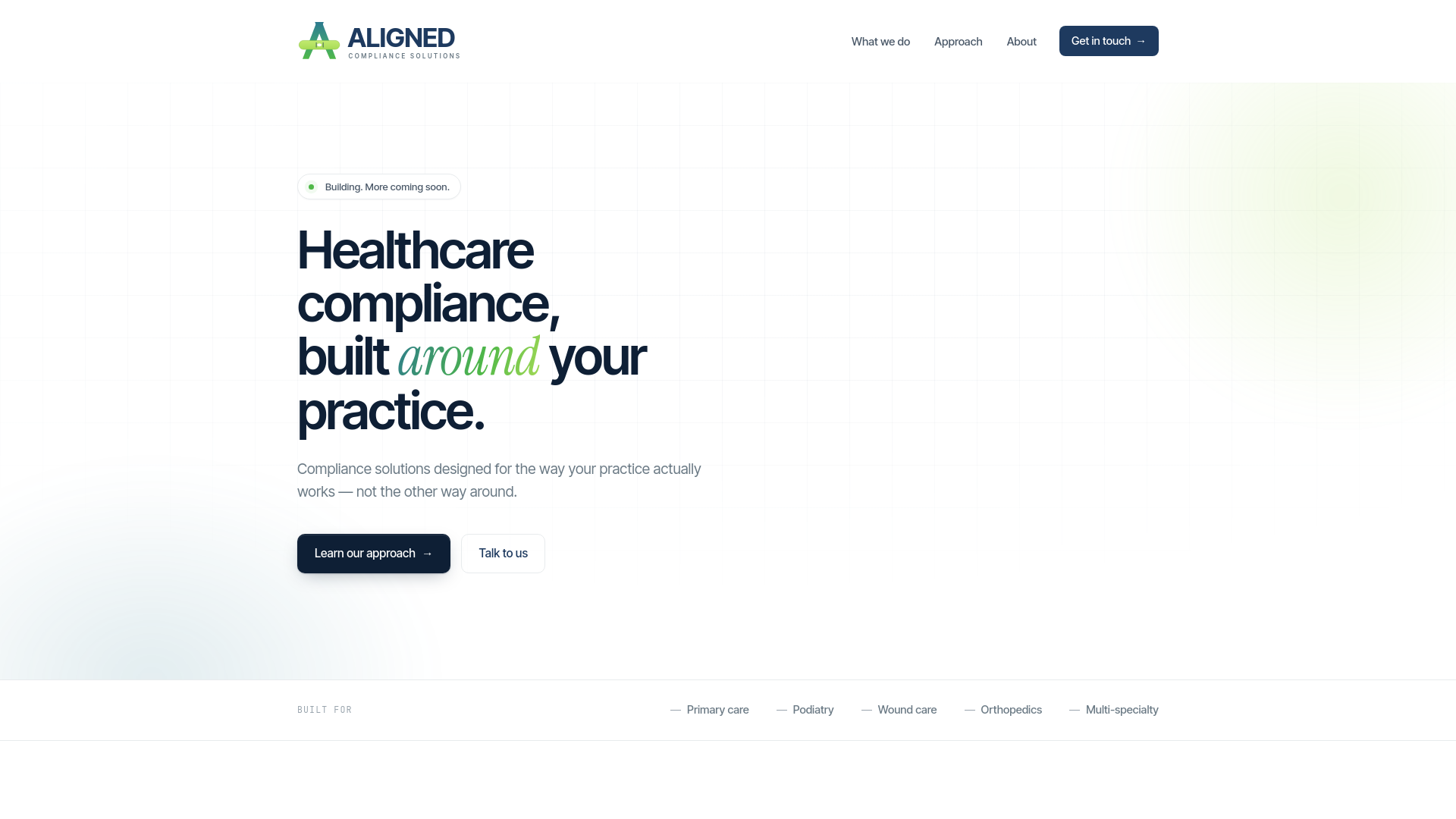 website screenshot of https://aligned-compliance.pages.dev/