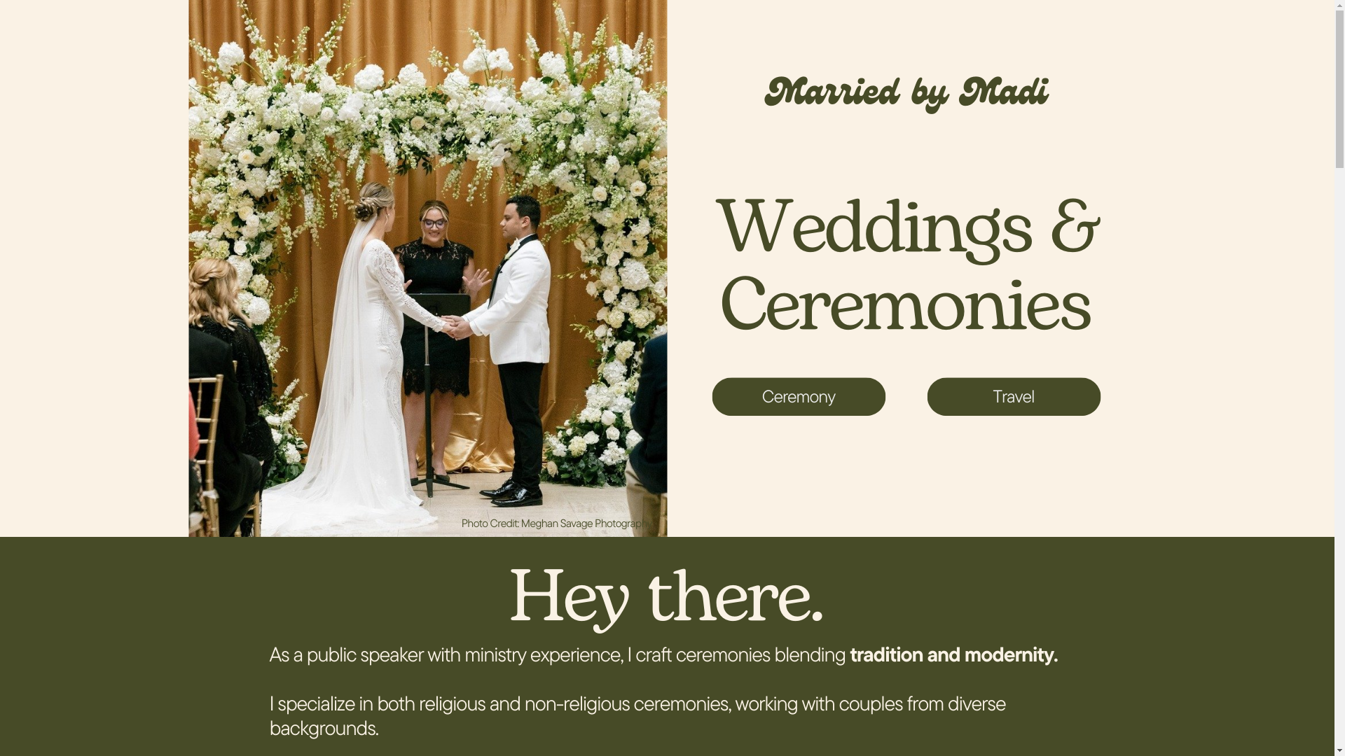 website screenshot of https://marriedbymadi.com/