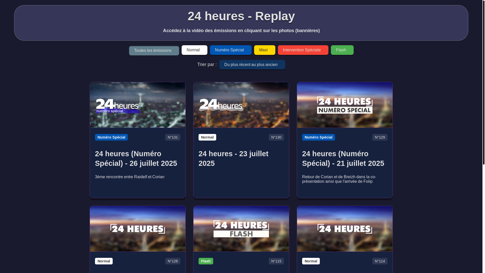 website screenshot of https://24heuresreplay.pages.dev/