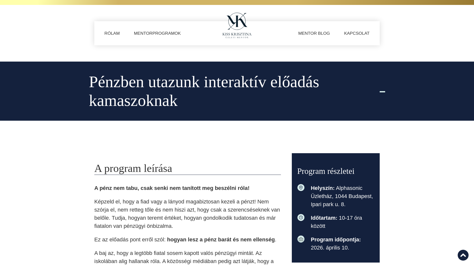 website screenshot of https://xn--pnzben-utazunk-bkb.hu/