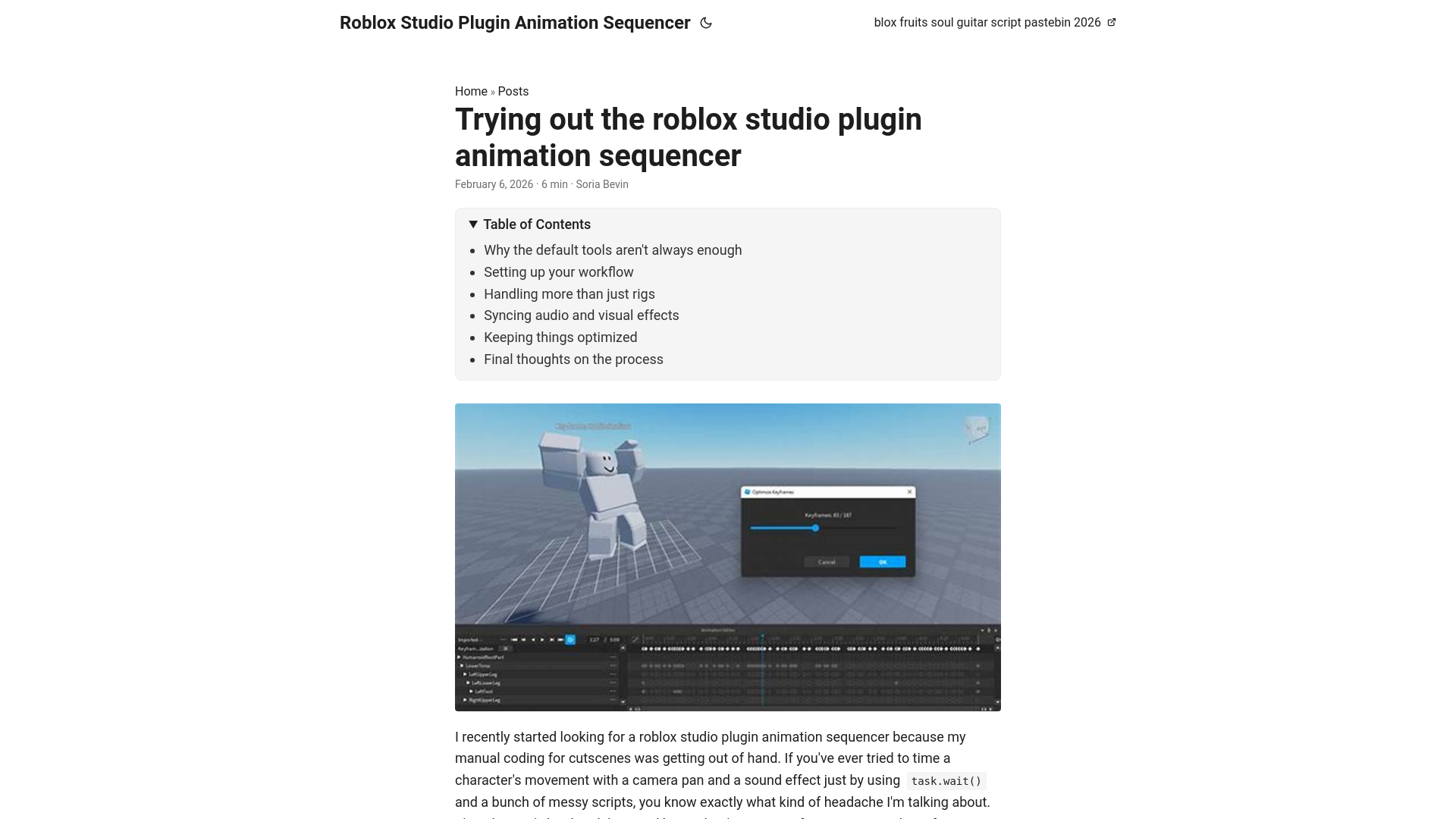 website screenshot of https://roblox-studio-plugin-animation-sequencer.pages.dev/
