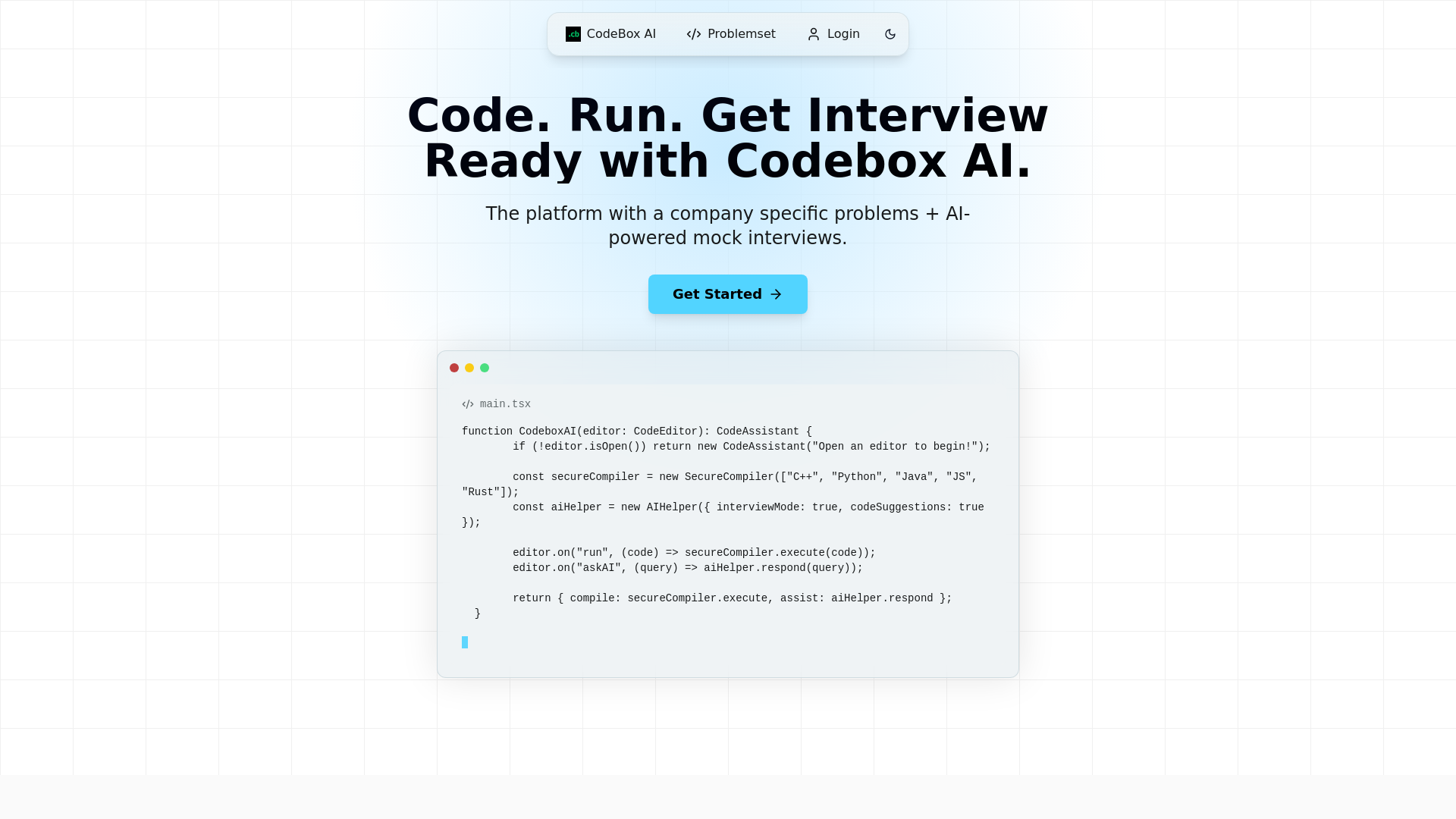 website screenshot of https://codeboxai.space/