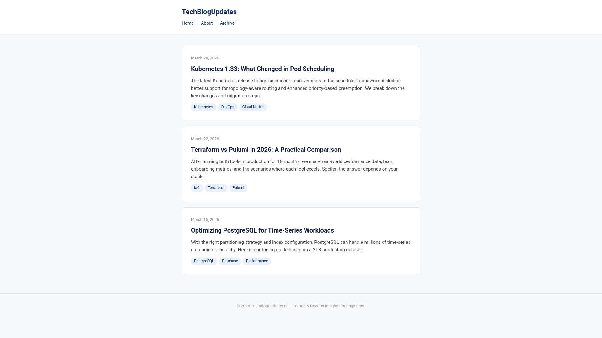 website screenshot of https://techblogupdates.net