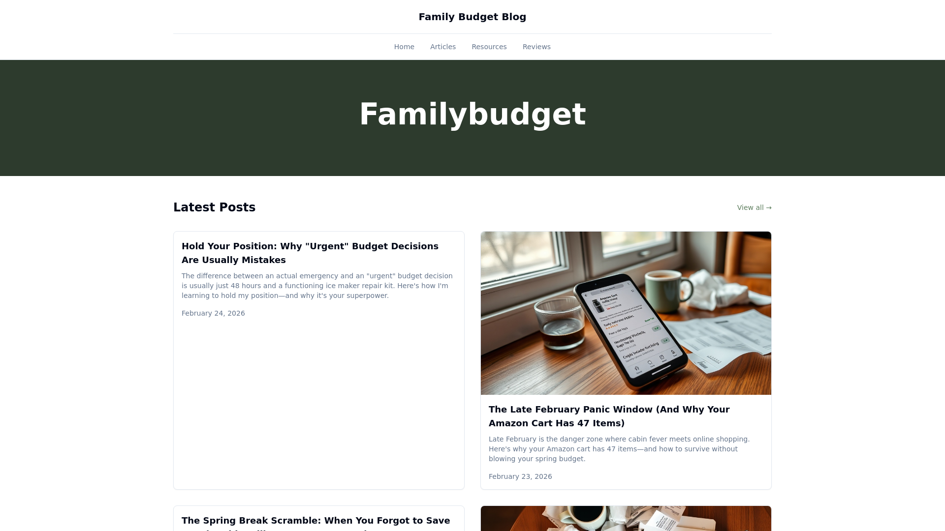 website screenshot of https://familybudget.blog/