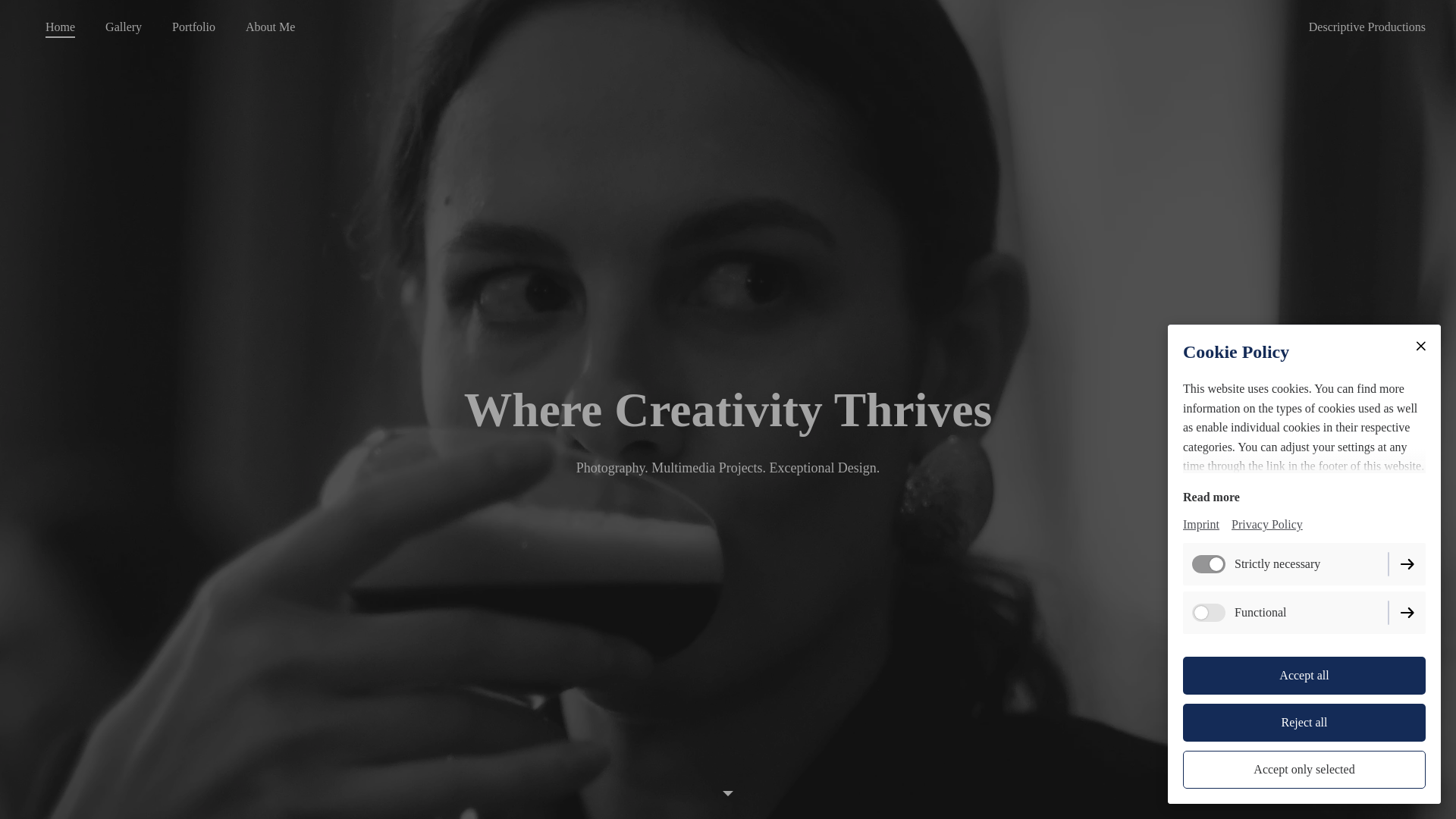 website screenshot of https://descriptiveproductions.com/