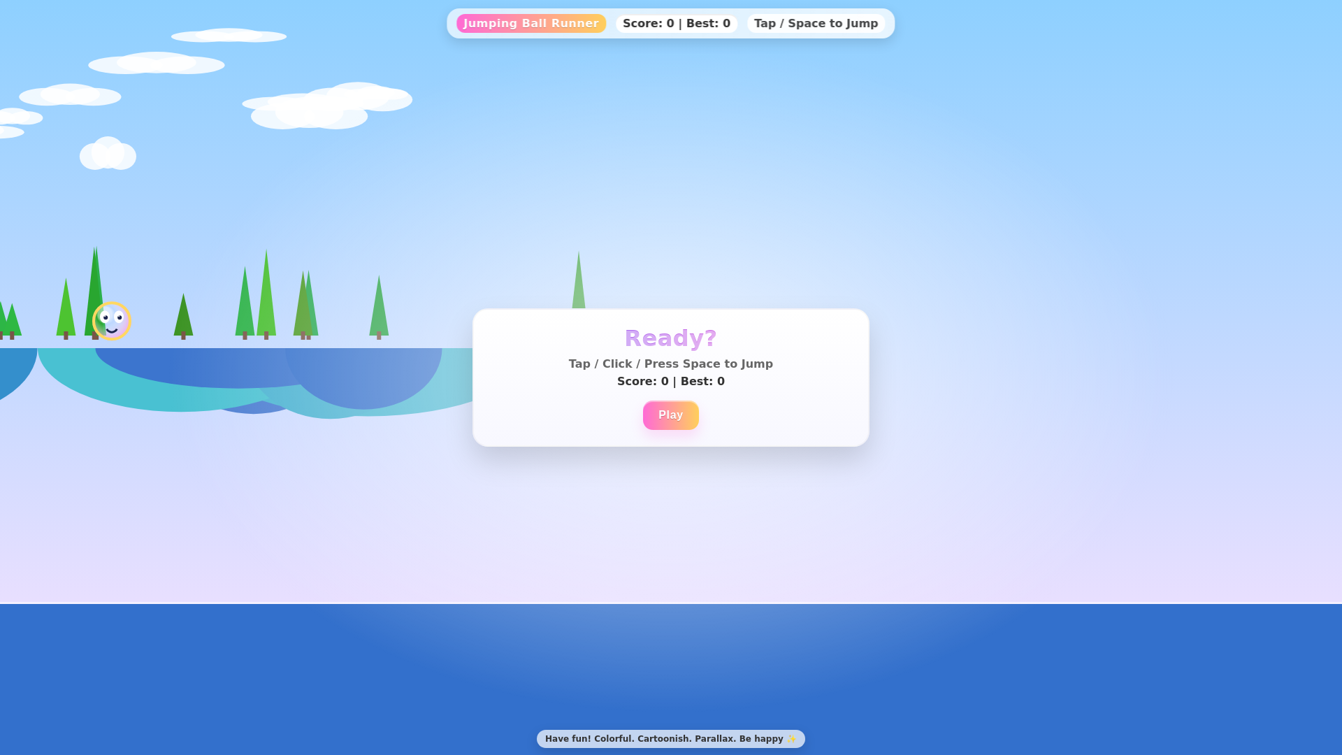 website screenshot of https://7b876e27-f085-4c91-bcd2-e1aae1b8f10f-jumpingballrunner.pages.dev/