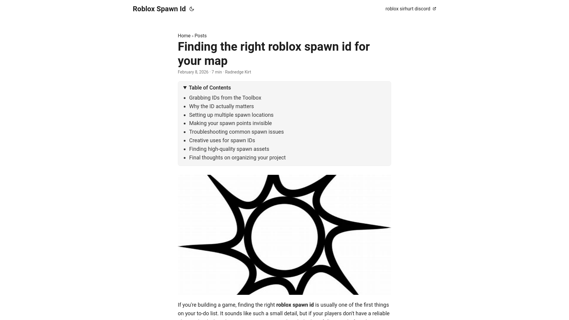 website screenshot of https://roblox-spawn-id.pages.dev/