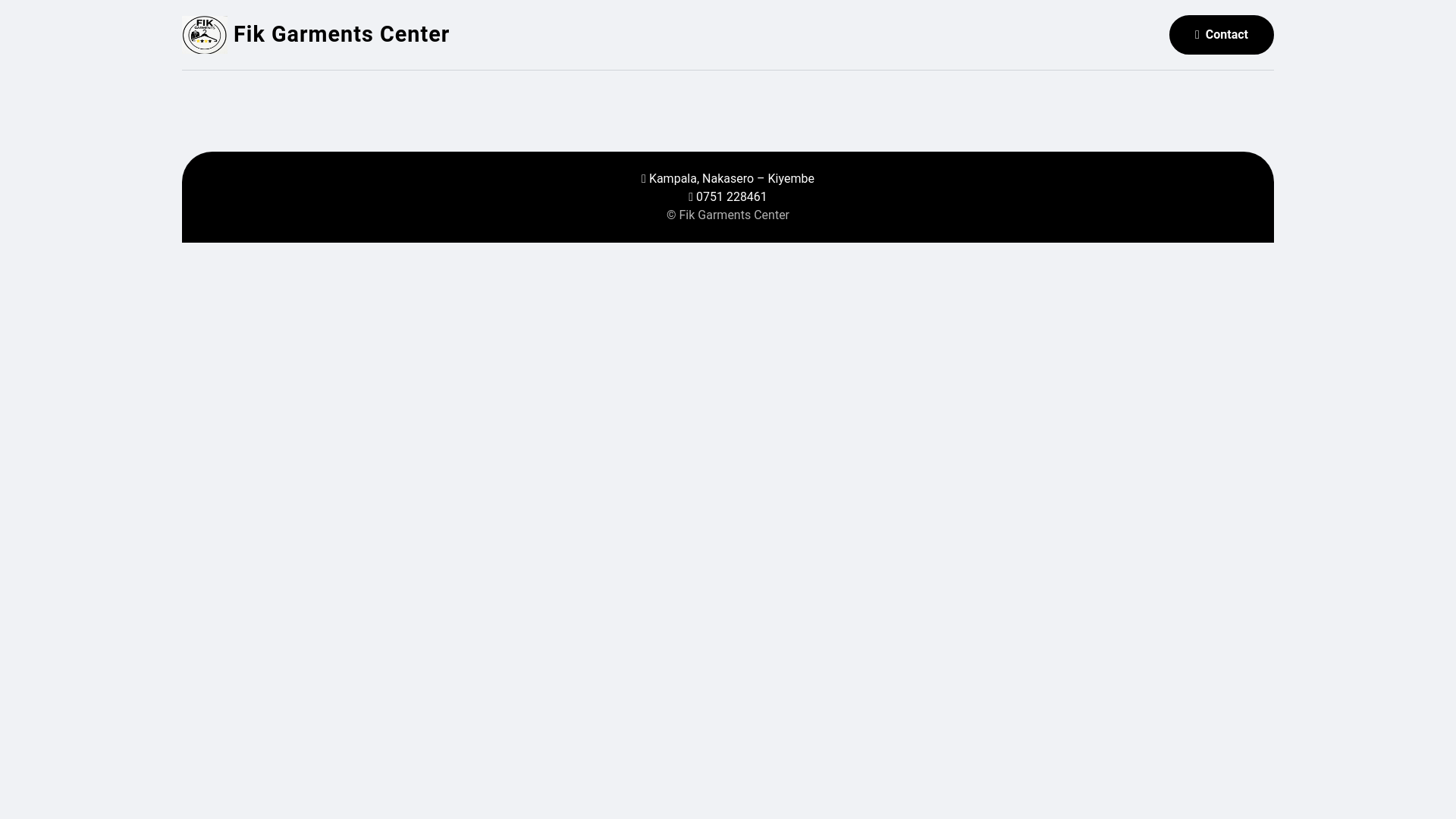 website screenshot of https://fikgarments.store