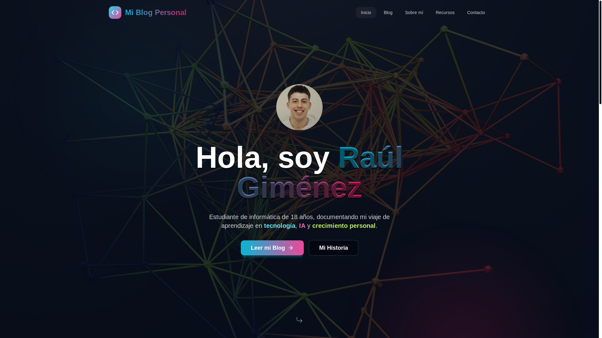 website screenshot of https://proyectoraul.blog/