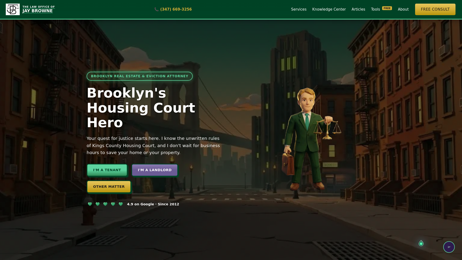 website screenshot of https://attorneyjaybrowne.pages.dev/