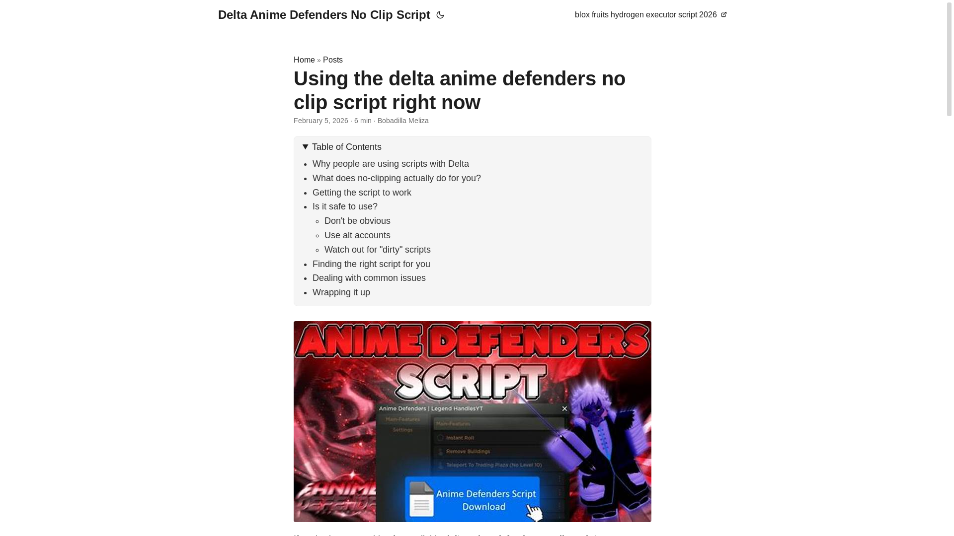 website screenshot of https://delta-anime-defenders-no-clip-script.pages.dev/