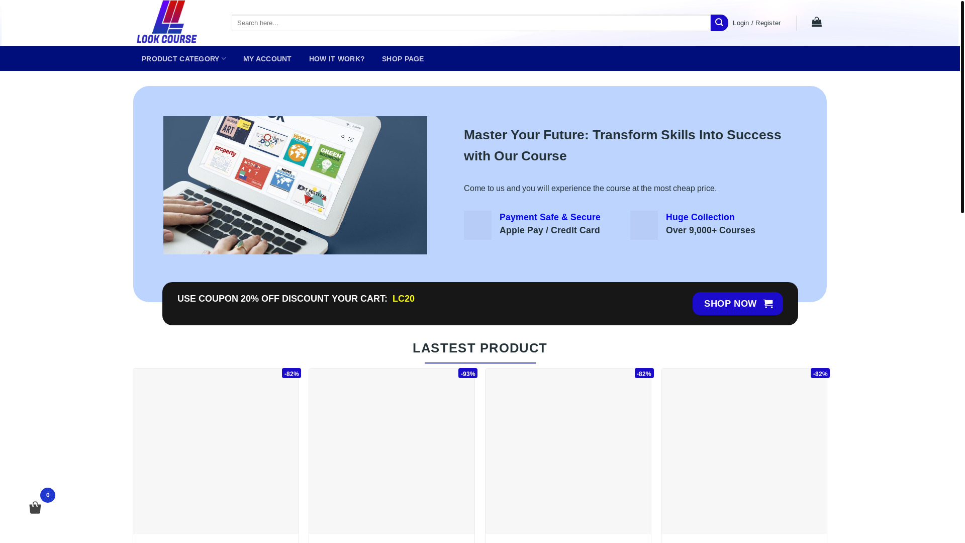 website screenshot of https://lookcourse.charity/