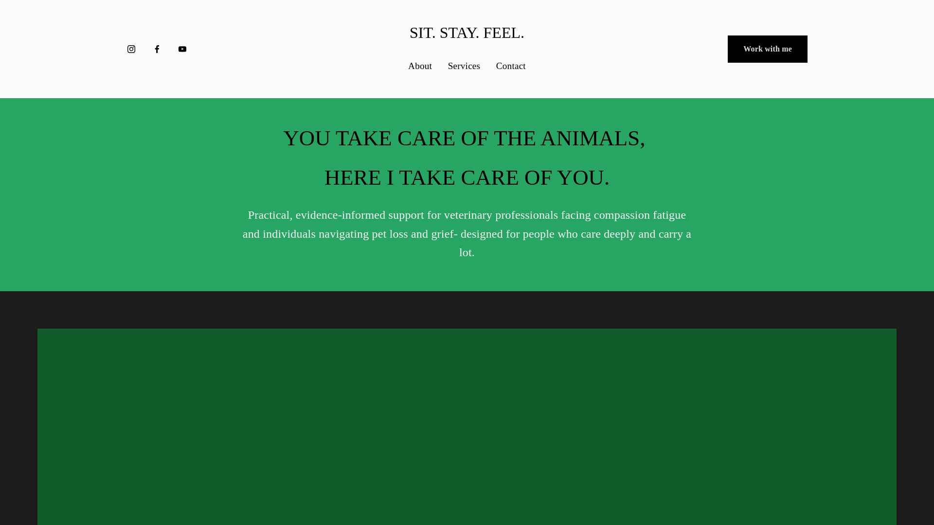 website screenshot of https://sit-stay-feel.com/