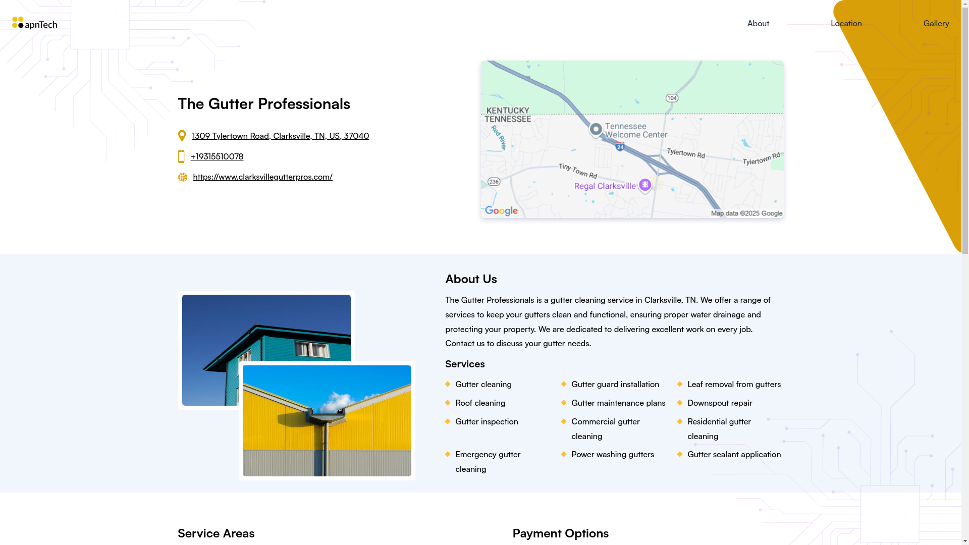 website screenshot of https://thegutterprofessionals.online/