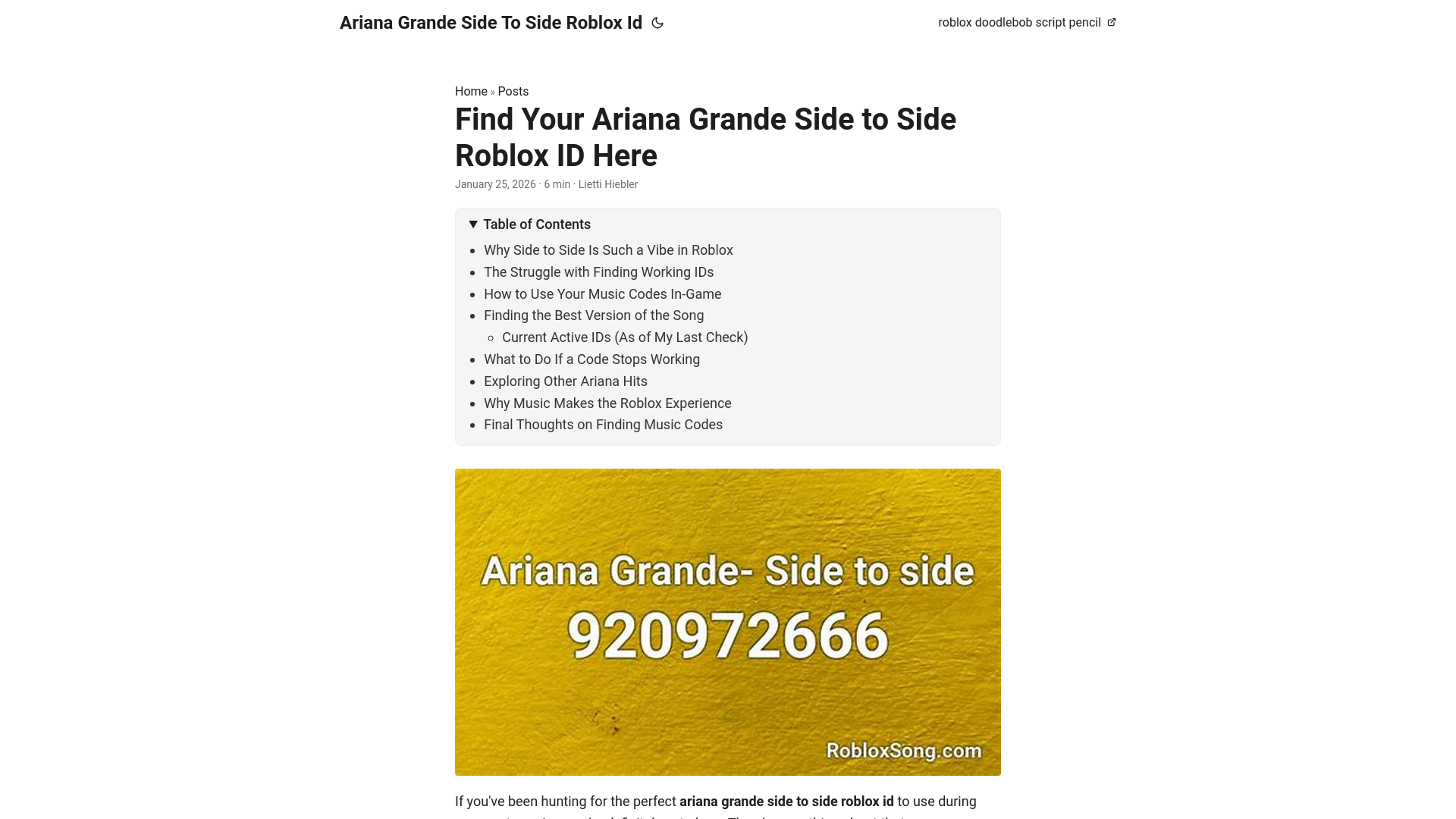 website screenshot of https://ariana-grande-side-to-side-roblox-id.pages.dev/